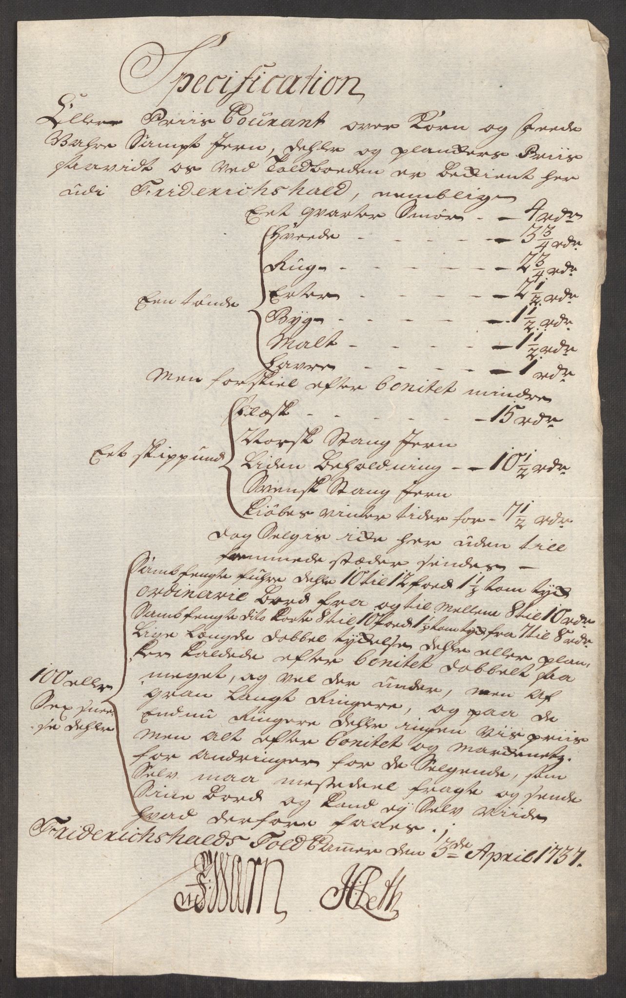 Rentekammeret inntil 1814, Realistisk ordnet avdeling, AV/RA-EA-4070/Oe/L0001: [Ø1]: Priskuranter, 1712-1739, p. 435