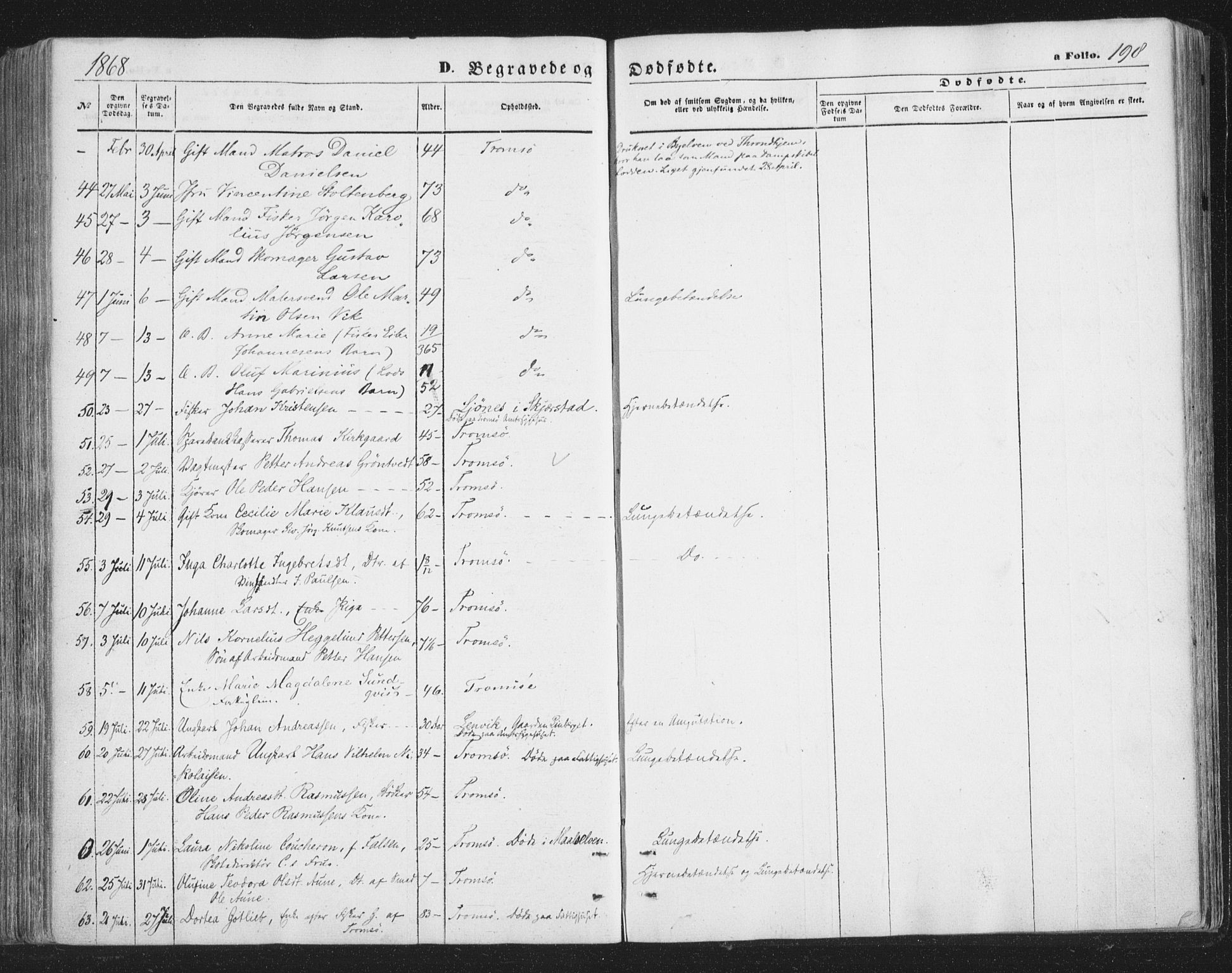 Tromsø sokneprestkontor/stiftsprosti/domprosti, SATØ/S-1343/G/Ga/L0012kirke: Parish register (official) no. 12, 1865-1871, p. 198