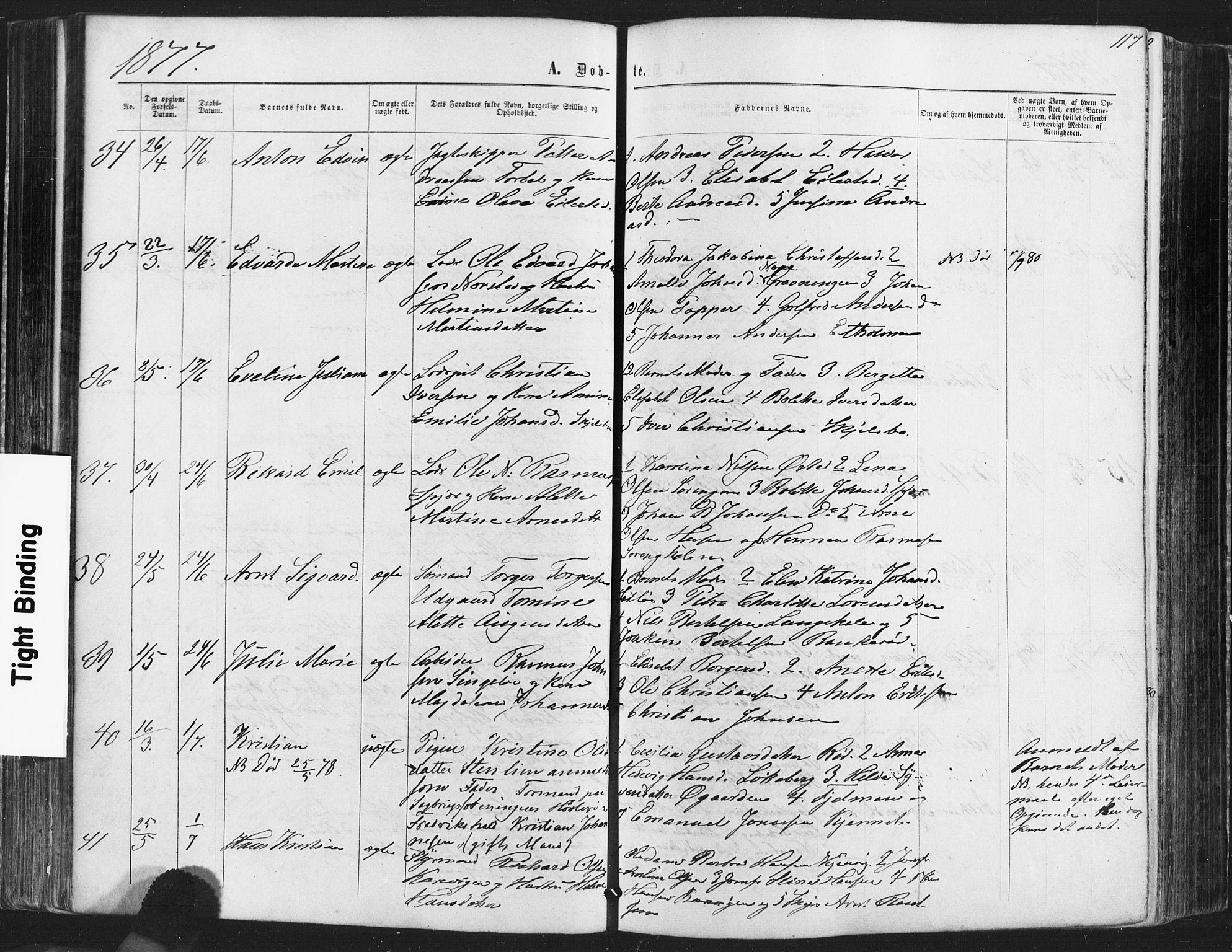 Hvaler prestekontor Kirkebøker, AV/SAO-A-2001/F/Fa/L0007: Parish register (official) no. I 7, 1864-1878, p. 117