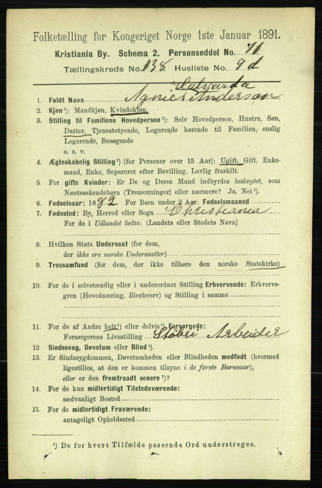 RA, 1891 census for 0301 Kristiania, 1891, p. 76941