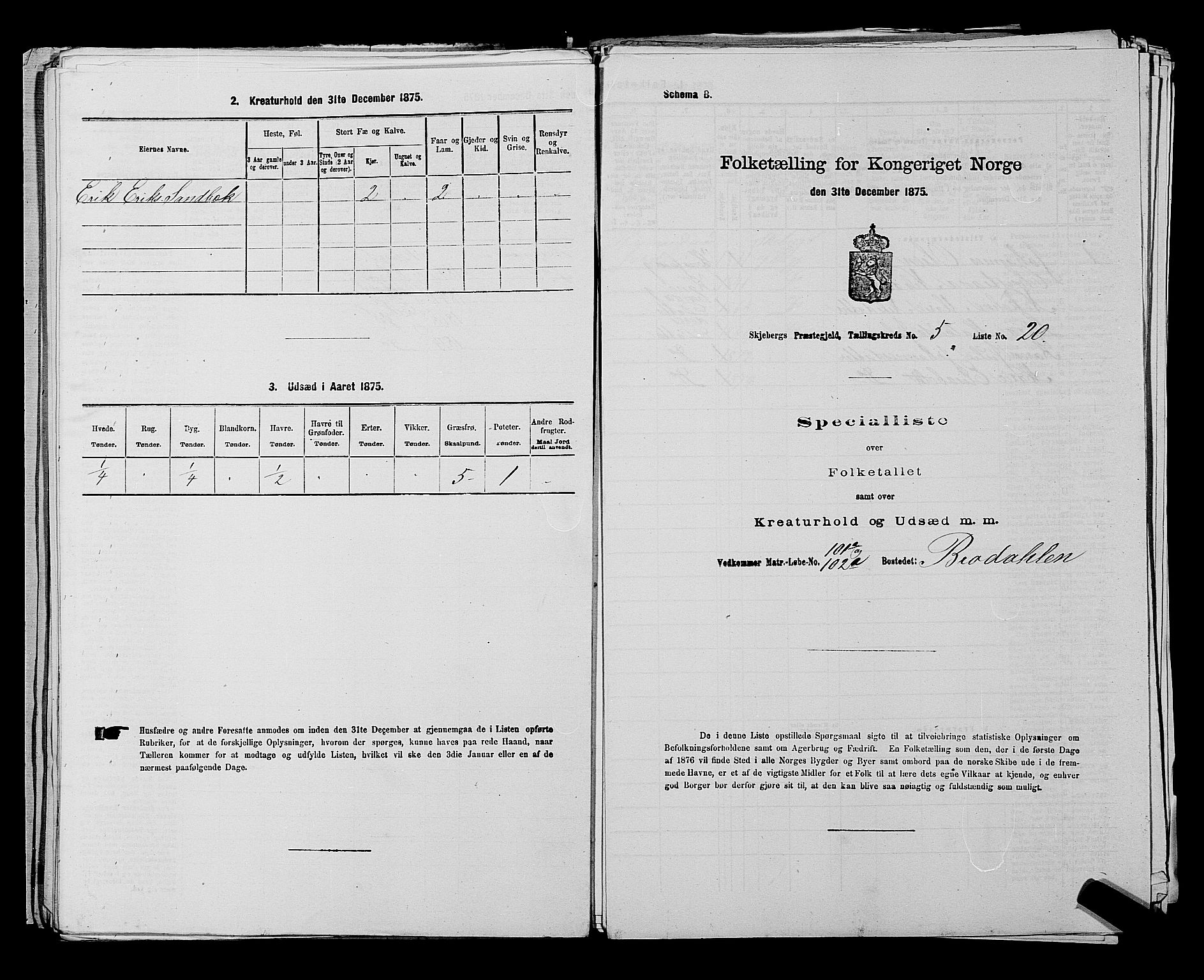 RA, 1875 census for 0115P Skjeberg, 1875, p. 888