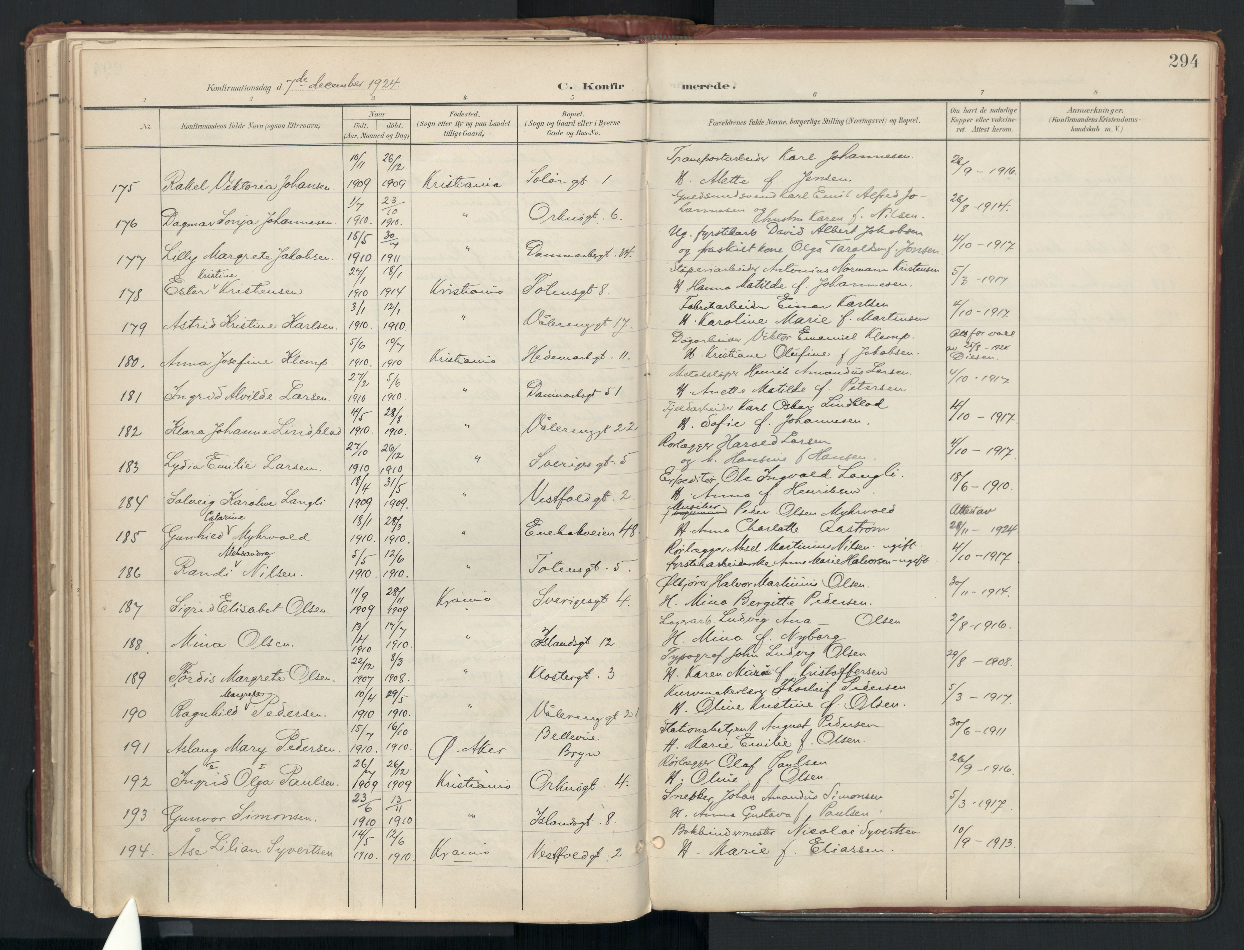 Vålerengen prestekontor Kirkebøker, AV/SAO-A-10878: Parish register (official) no. 3a, 1900-1925, p. 294