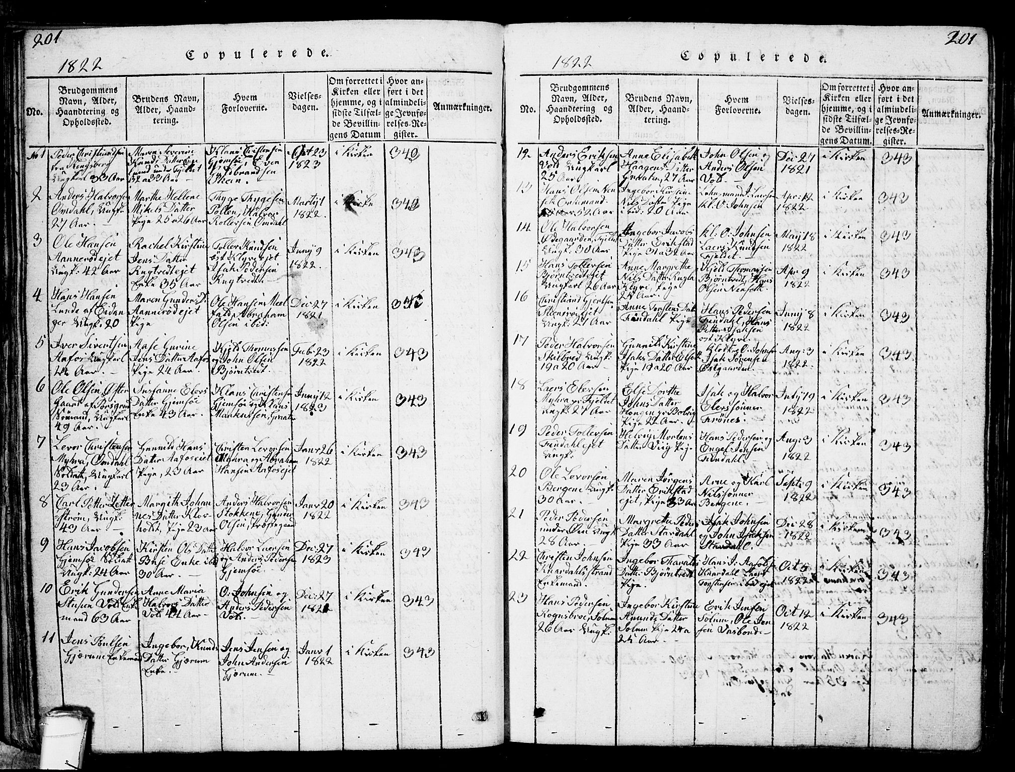 Solum kirkebøker, SAKO/A-306/G/Ga/L0001: Parish register (copy) no. I 1, 1814-1833, p. 201