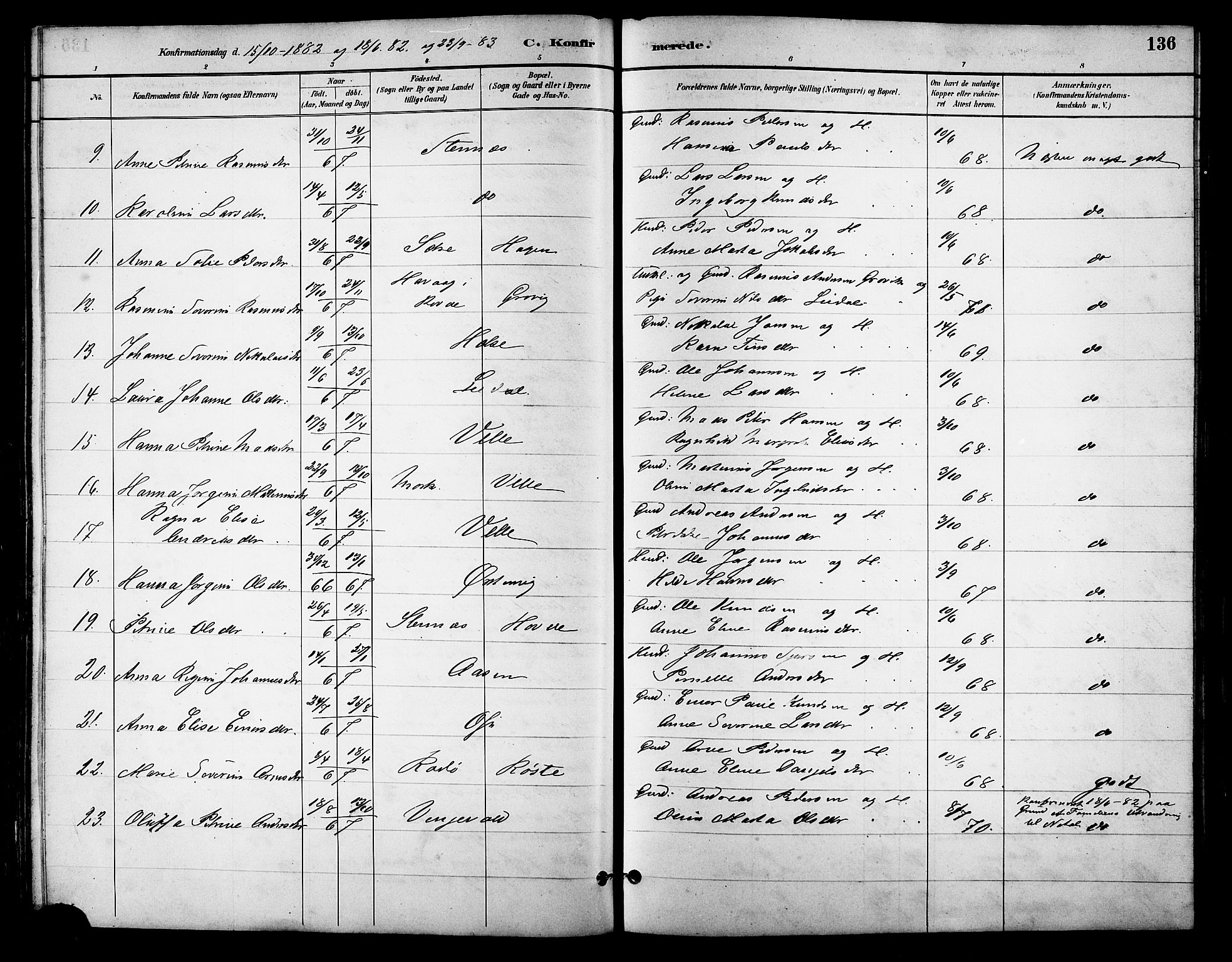 Ministerialprotokoller, klokkerbøker og fødselsregistre - Møre og Romsdal, AV/SAT-A-1454/513/L0189: Parish register (copy) no. 513C03, 1883-1904, p. 136