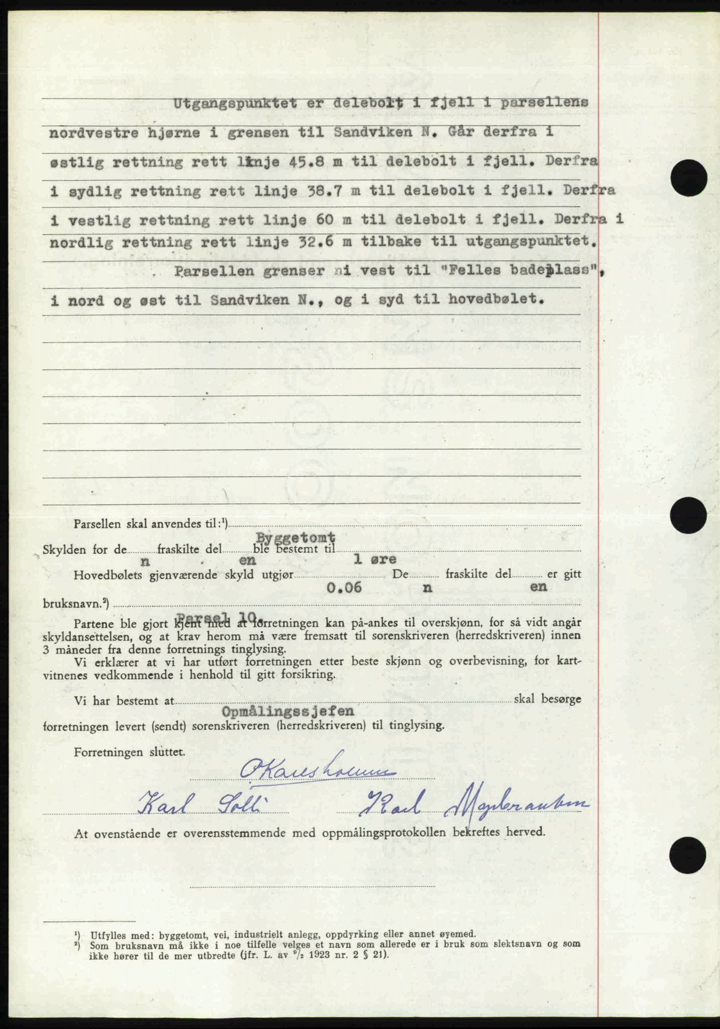 Follo sorenskriveri, SAO/A-10274/G/Ga/Gaa/L0085: Mortgage book no. I 85, 1948-1948, Diary no: : 4521/1948