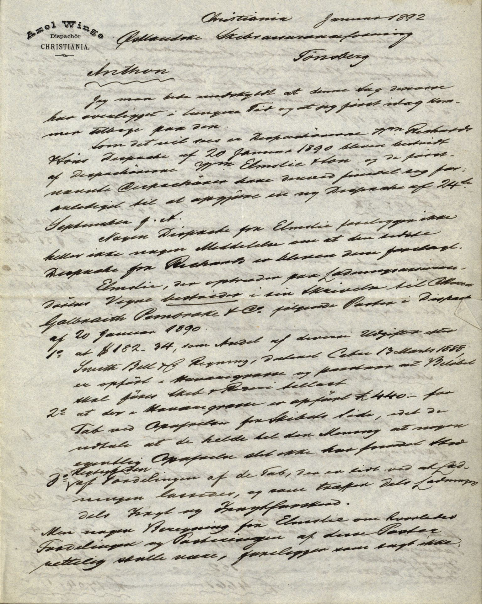 Pa 63 - Østlandske skibsassuranceforening, VEMU/A-1079/G/Ga/L0020/0003: Havaridokumenter / Anton, Diamant, Templar, Finn, Eliezer, Arctic, 1887, p. 96