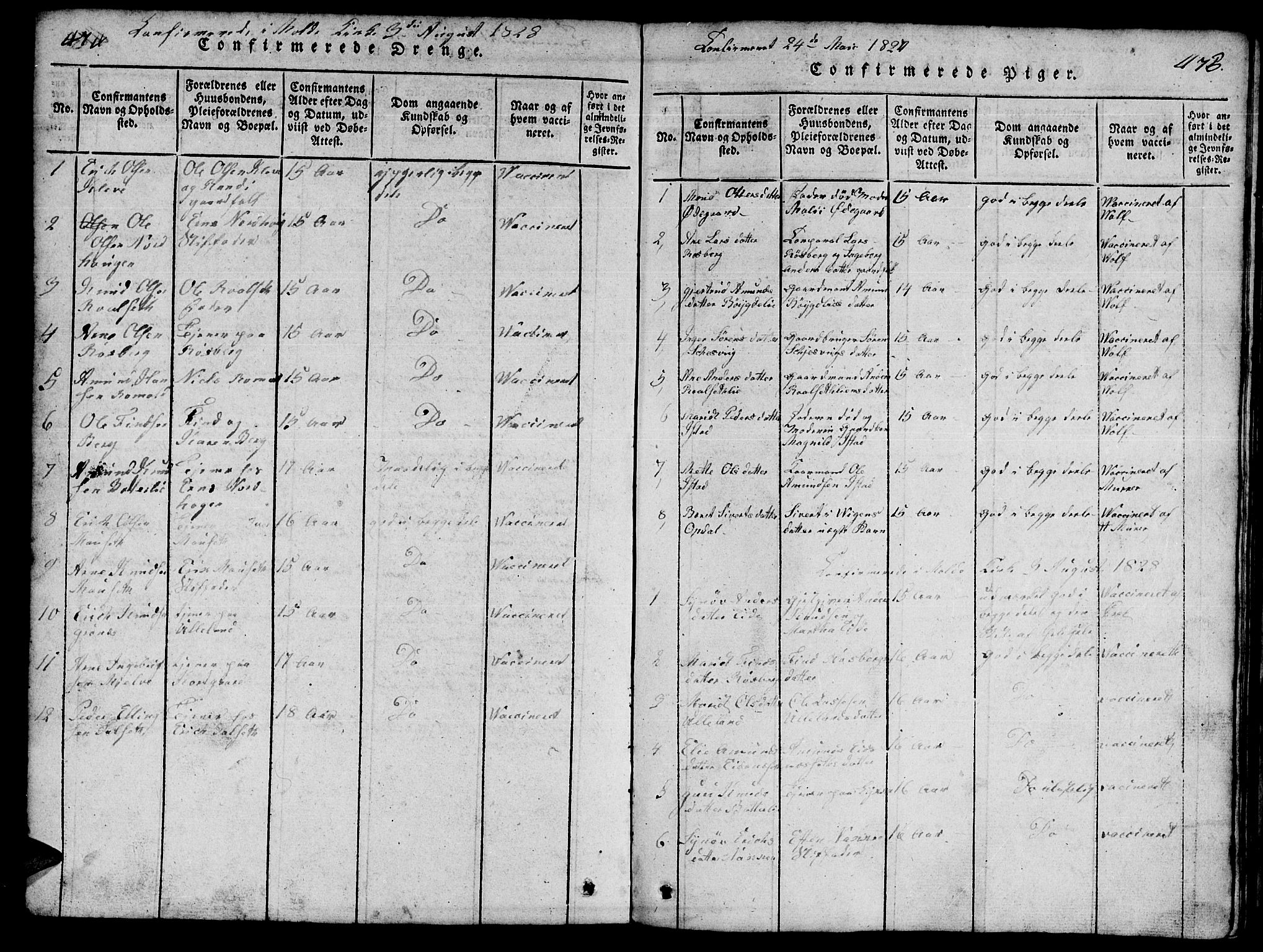 Ministerialprotokoller, klokkerbøker og fødselsregistre - Møre og Romsdal, SAT/A-1454/557/L0683: Parish register (copy) no. 557C01, 1818-1862, p. 474-475