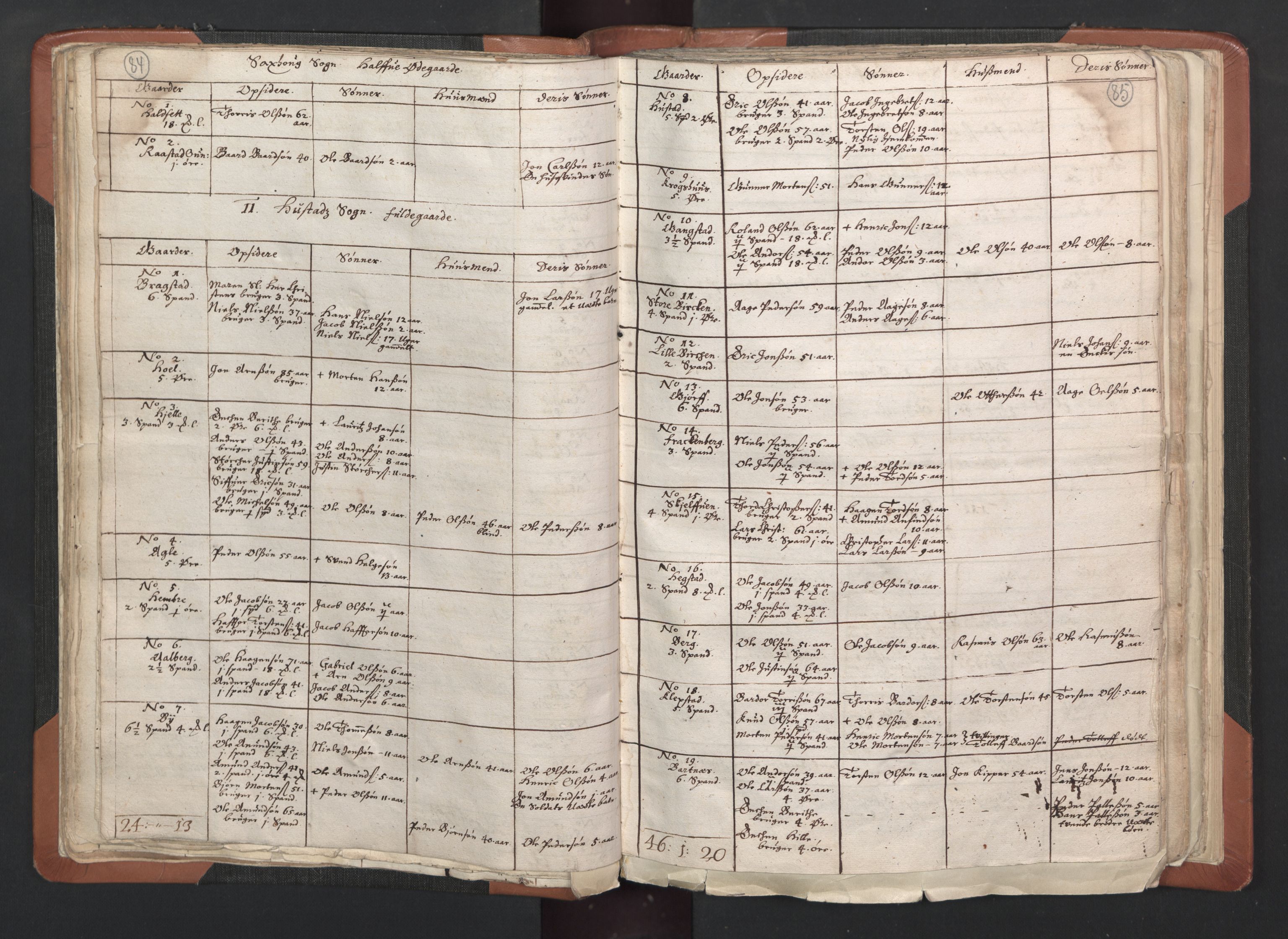 RA, Vicar's Census 1664-1666, no. 33: Innherad deanery, 1664-1666, p. 84-85