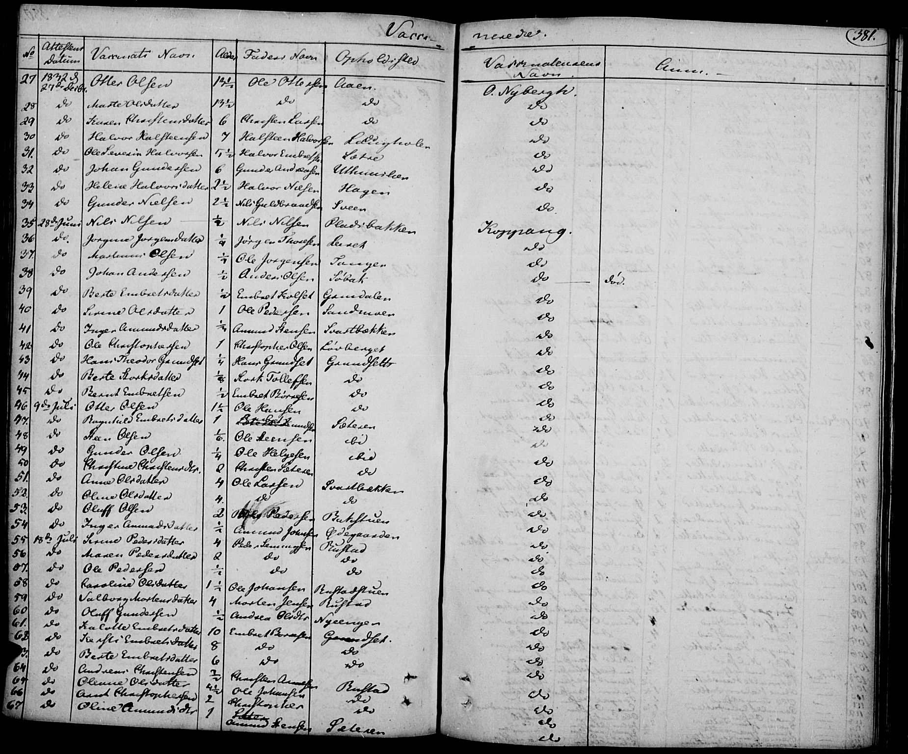 Elverum prestekontor, AV/SAH-PREST-044/H/Ha/Haa/L0008: Parish register (official) no. 8, 1830-1842, p. 381