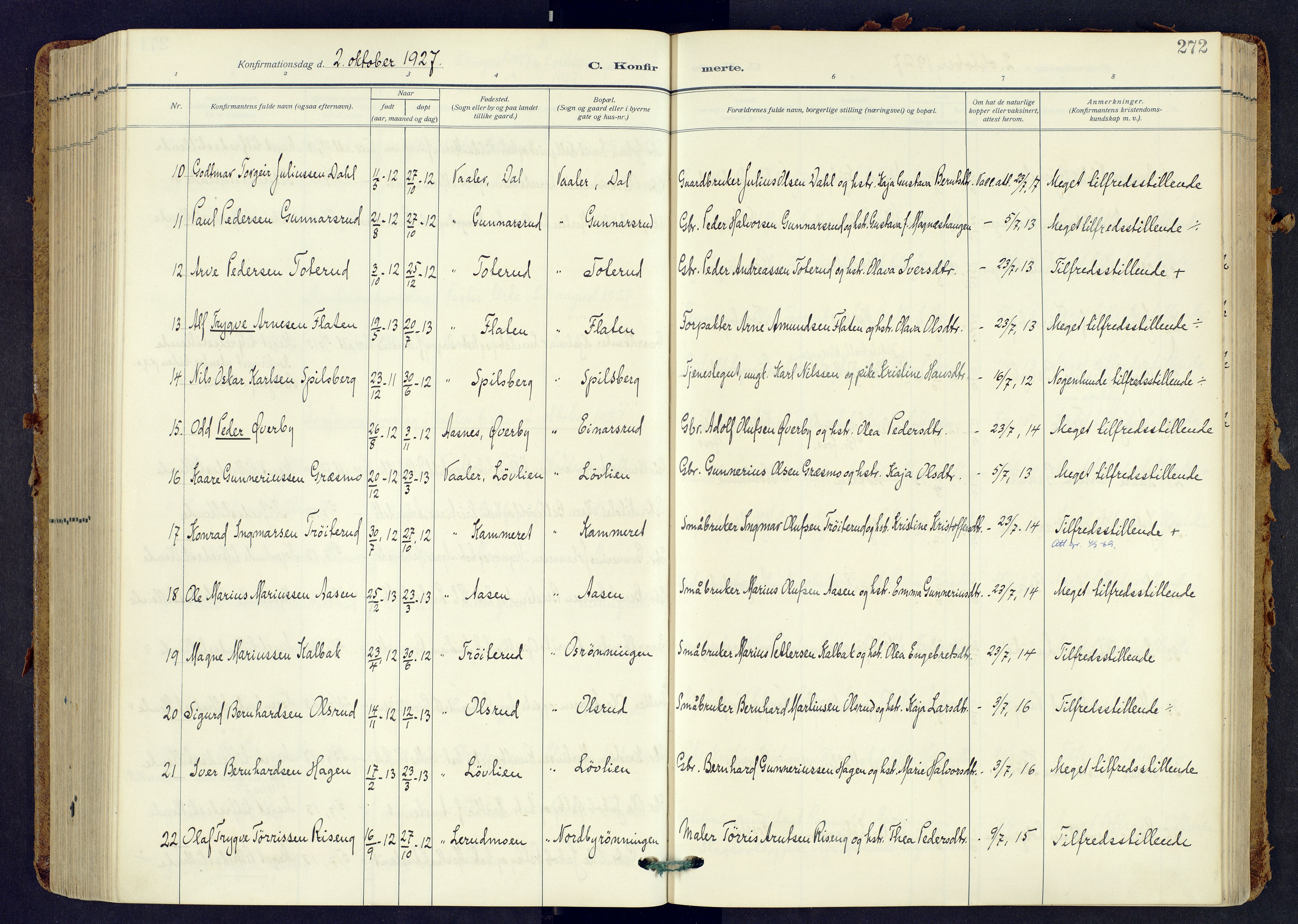 Våler prestekontor, Hedmark, AV/SAH-PREST-040/H/Ha/Haa/L0009: Parish register (official) no. 9, 1912-1940, p. 272