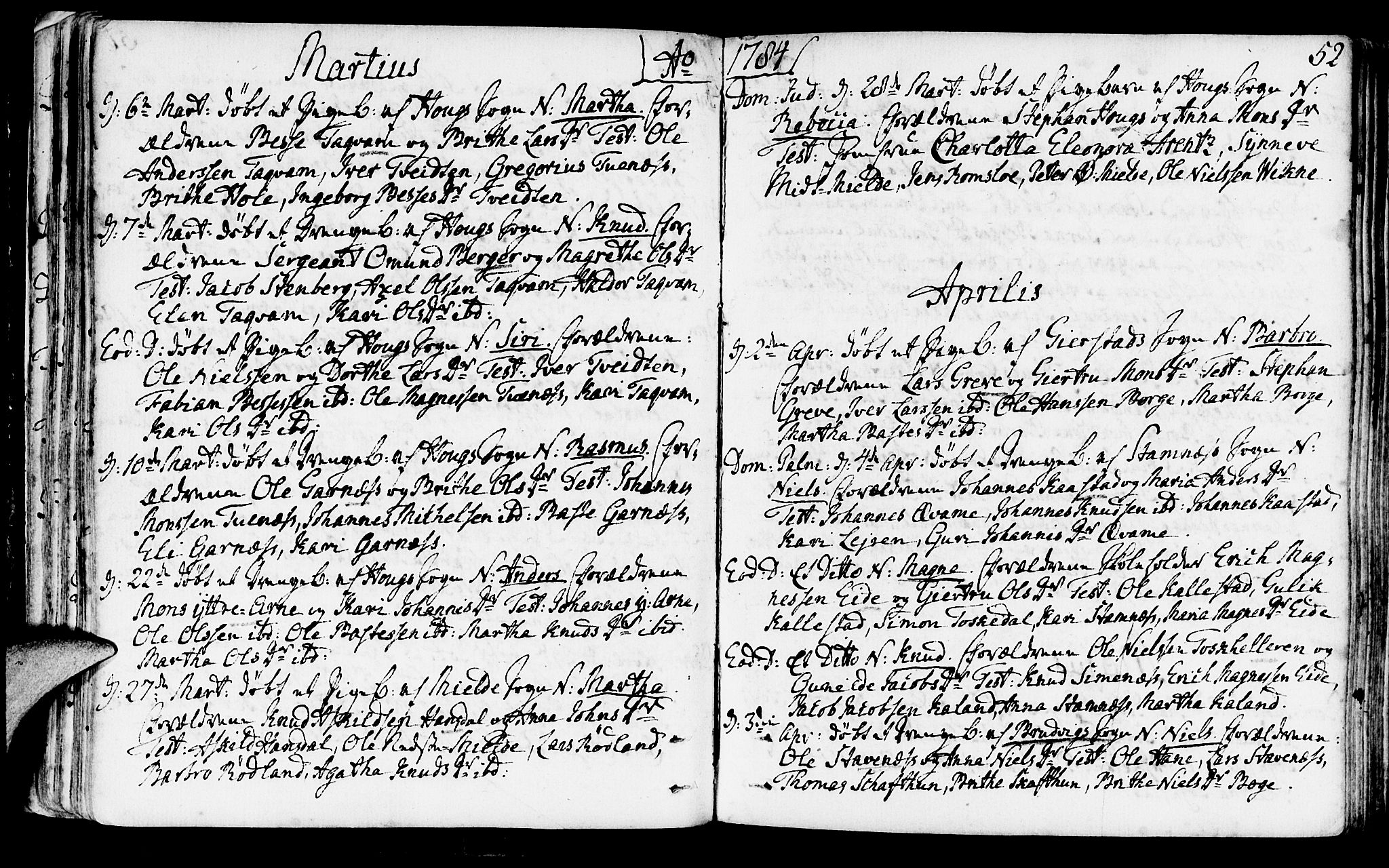 Haus sokneprestembete, AV/SAB-A-75601/H/Haa: Parish register (official) no. A 10, 1782-1796, p. 52