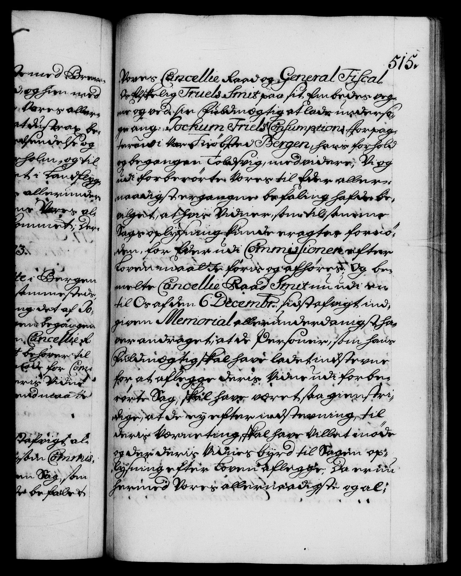 Danske Kanselli 1572-1799, AV/RA-EA-3023/F/Fc/Fca/Fcab/L0022: Norske tegnelser, 1722-1724, p. 515a