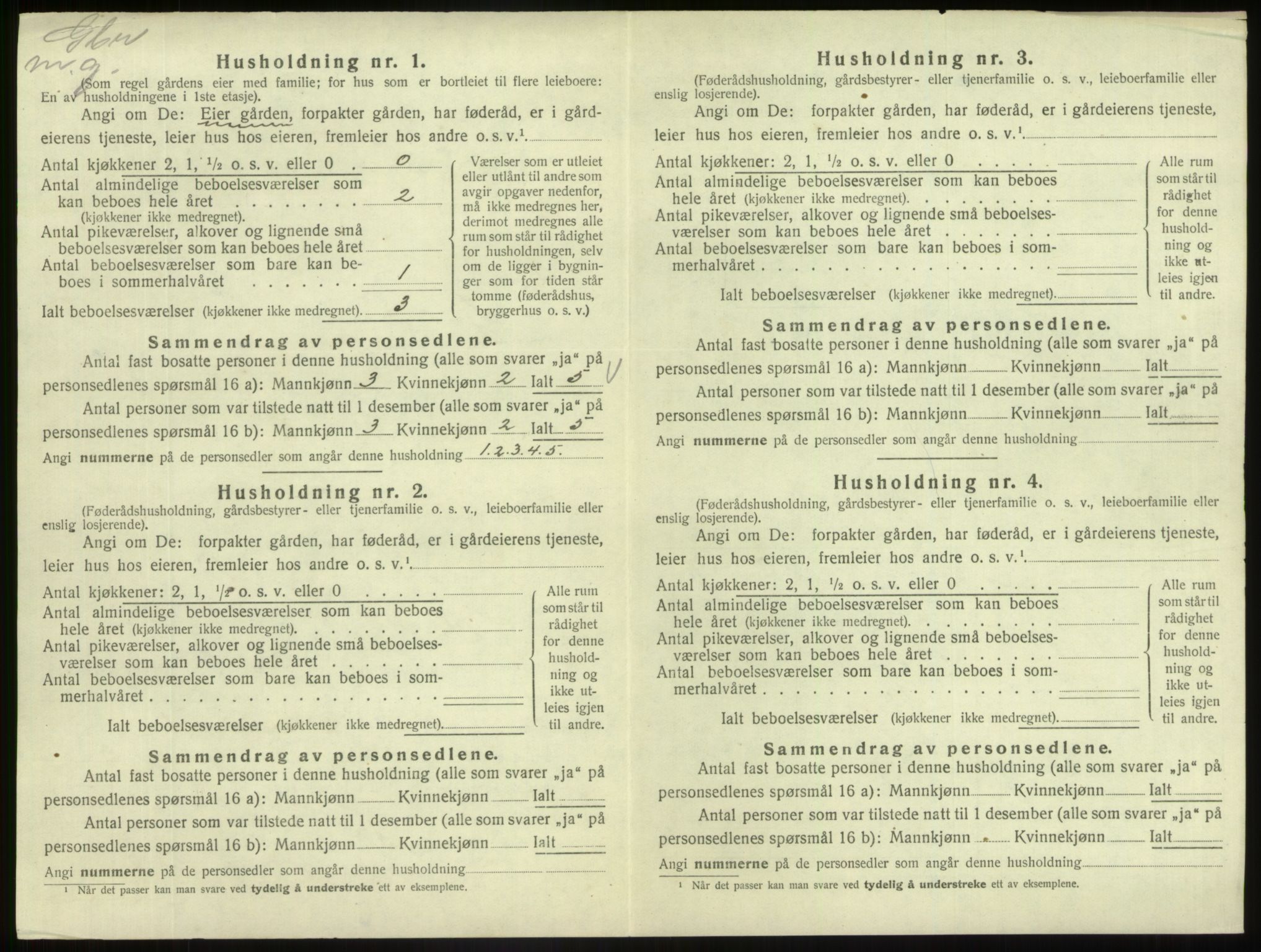 SAB, 1920 census for Fjaler, 1920, p. 445