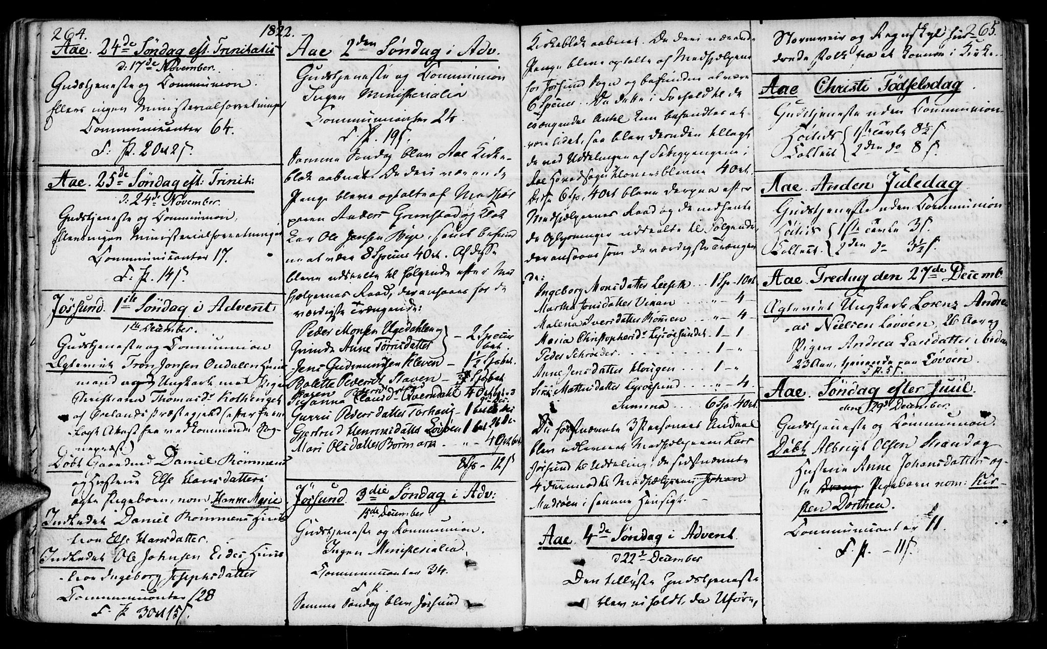 Ministerialprotokoller, klokkerbøker og fødselsregistre - Sør-Trøndelag, SAT/A-1456/655/L0674: Parish register (official) no. 655A03, 1802-1826, p. 264-265