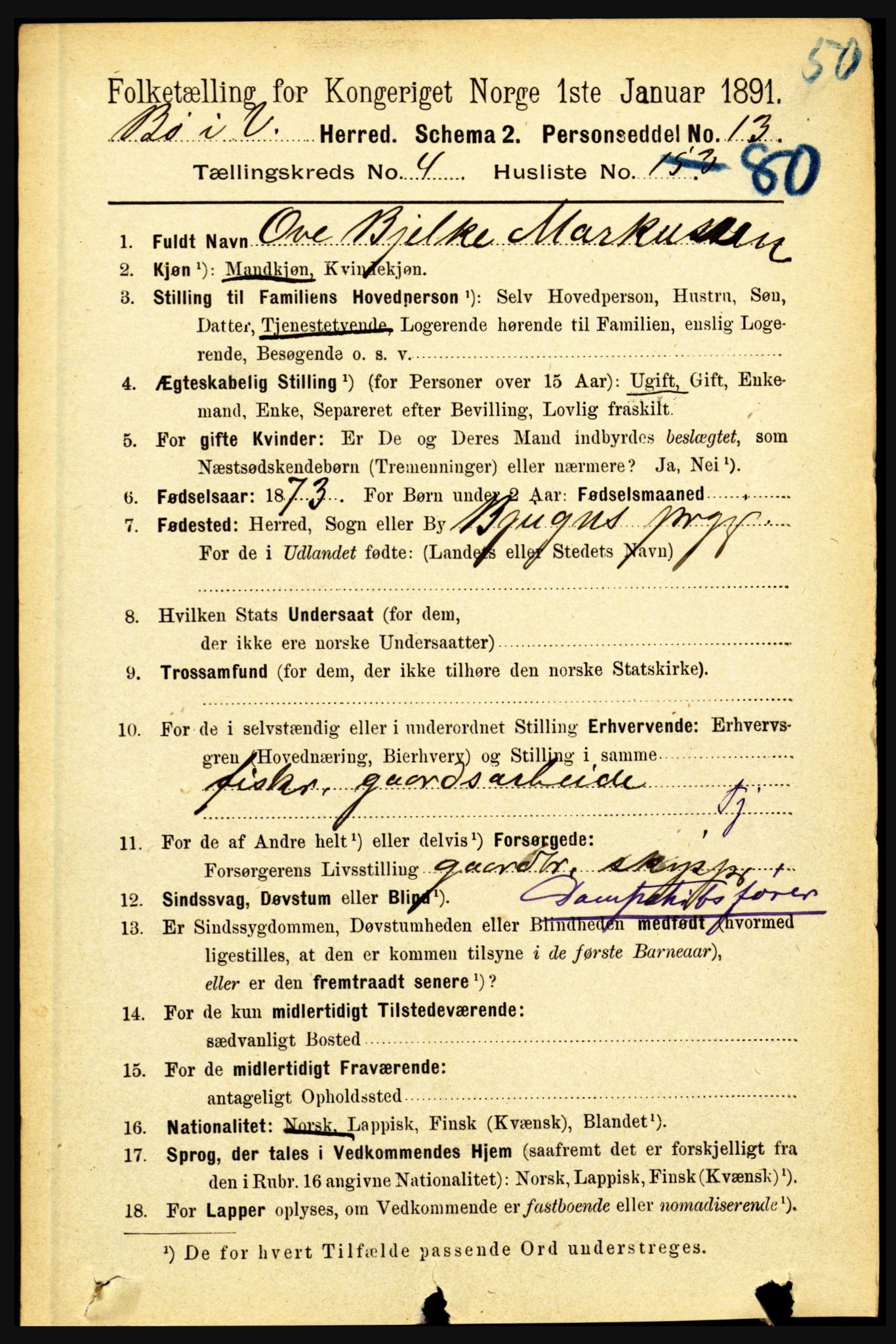 RA, 1891 census for 1867 Bø, 1891, p. 1928