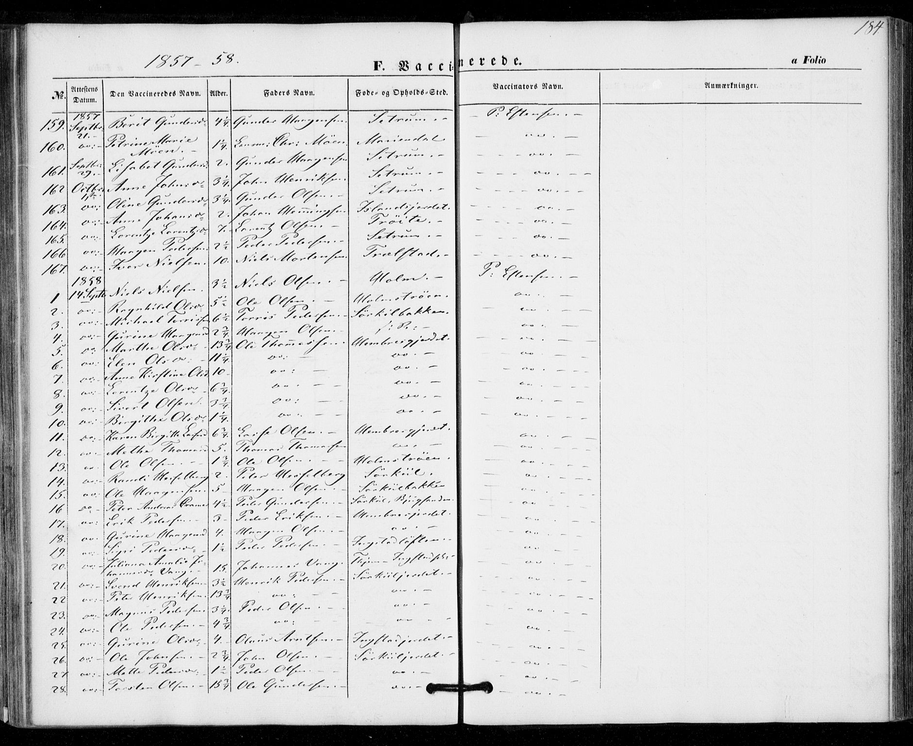 Ministerialprotokoller, klokkerbøker og fødselsregistre - Nord-Trøndelag, SAT/A-1458/703/L0028: Parish register (official) no. 703A01, 1850-1862, p. 184