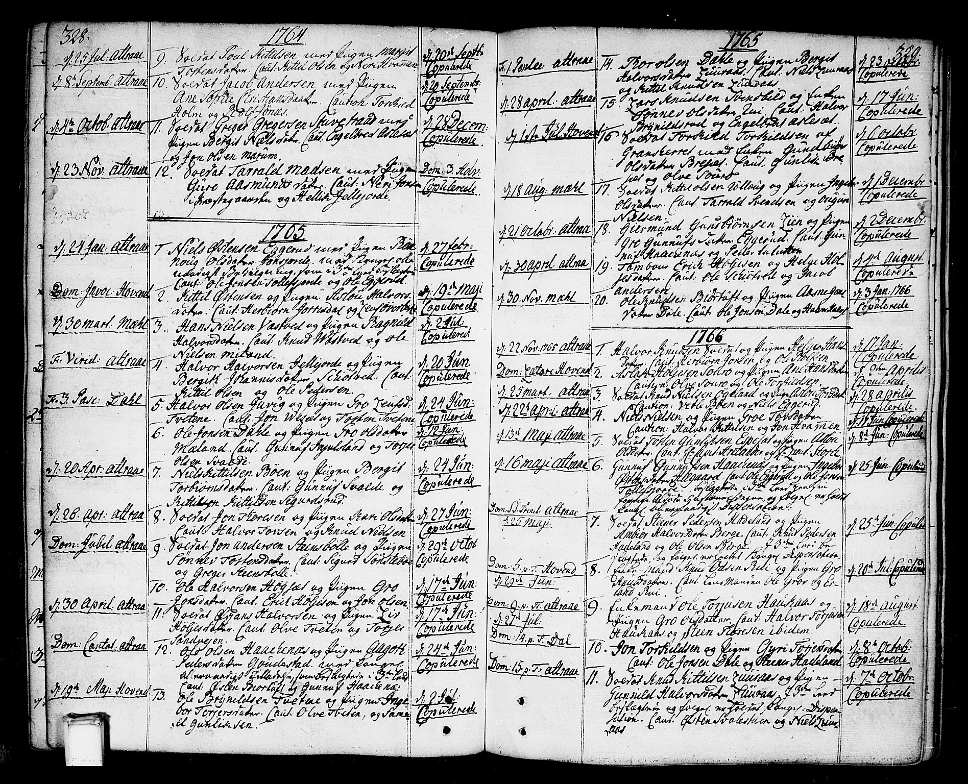 Tinn kirkebøker, SAKO/A-308/F/Fa/L0002: Parish register (official) no. I 2, 1757-1810, p. 328-329