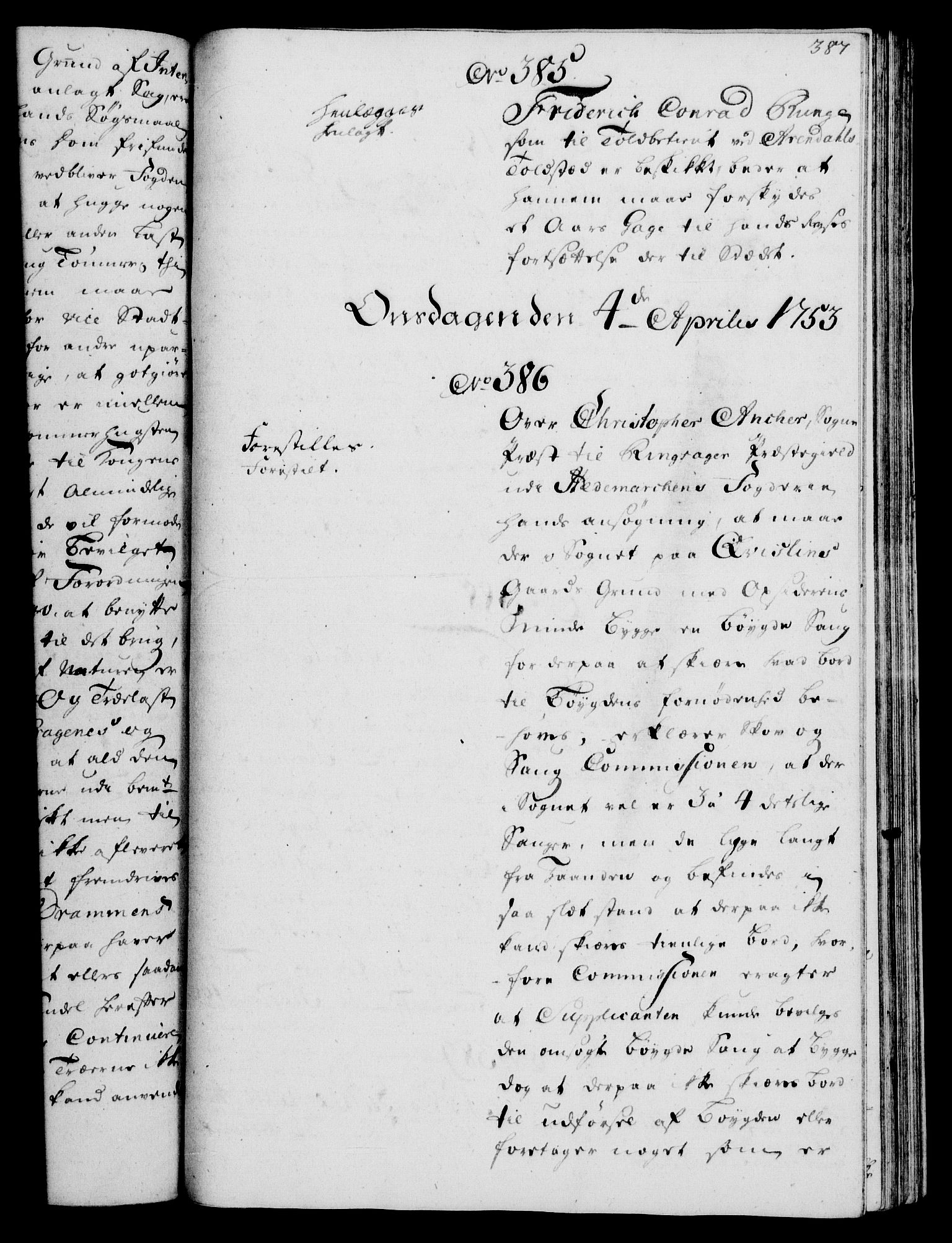 Rentekammeret, Kammerkanselliet, RA/EA-3111/G/Gh/Gha/L0031: Norsk ekstraktmemorialprotokoll (merket RK 53.76), 1751-1753, p. 387