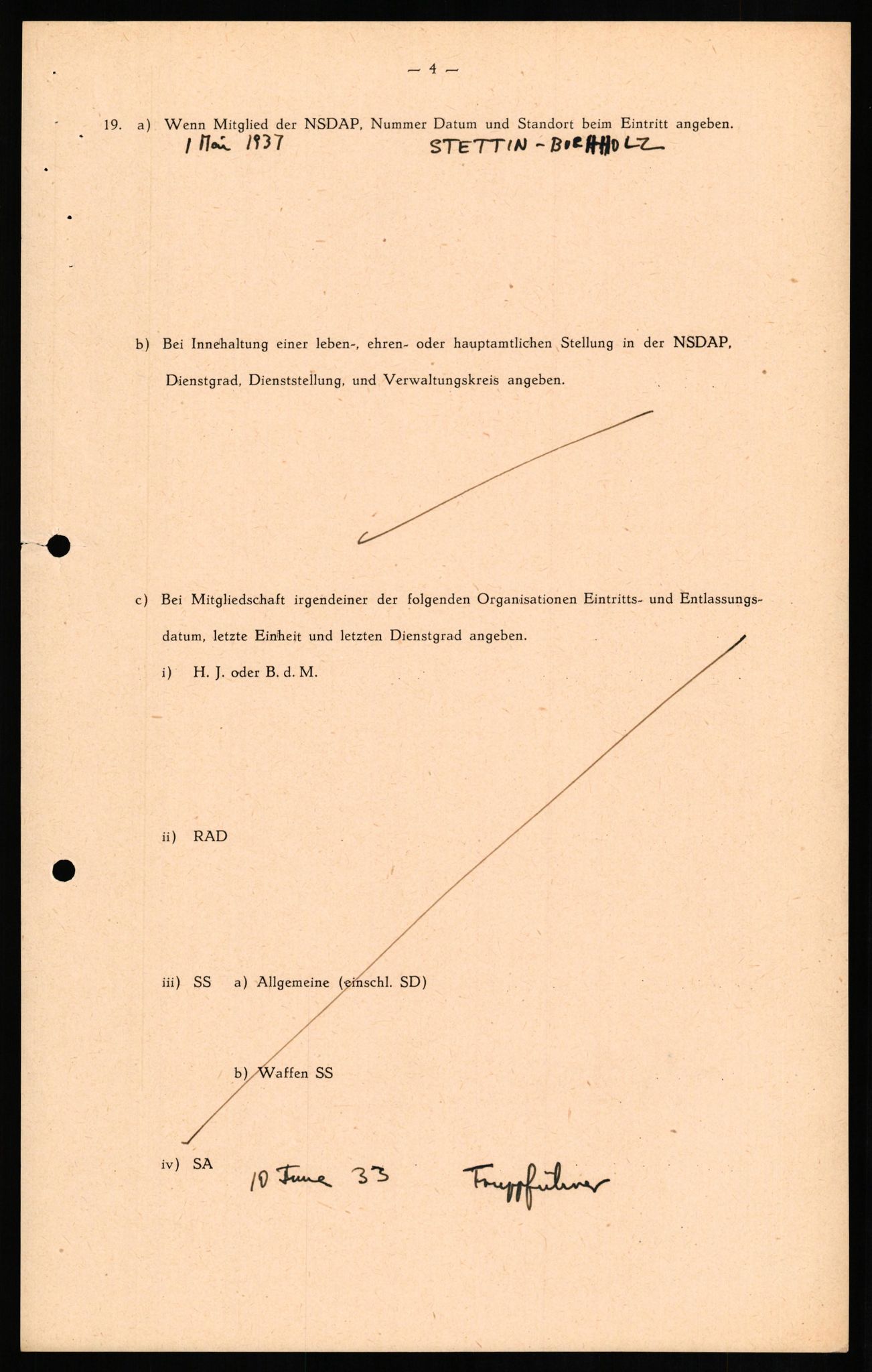 Forsvaret, Forsvarets overkommando II, AV/RA-RAFA-3915/D/Db/L0018: CI Questionaires. Tyske okkupasjonsstyrker i Norge. Tyskere., 1945-1946, p. 425