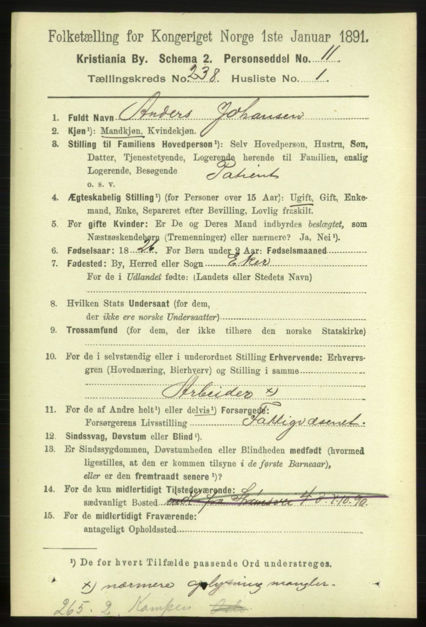 RA, 1891 census for 0301 Kristiania, 1891, p. 144808