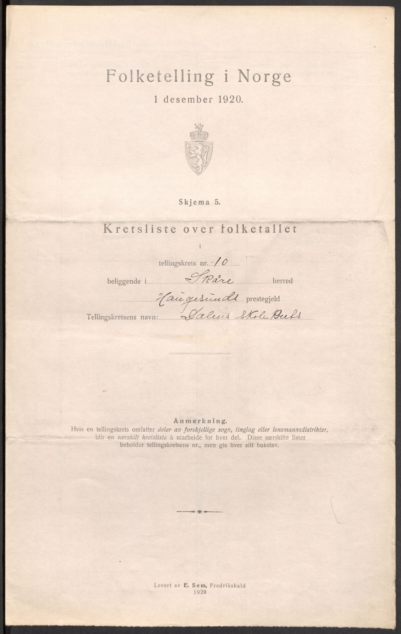 SAST, 1920 census for Skåre, 1920, p. 38