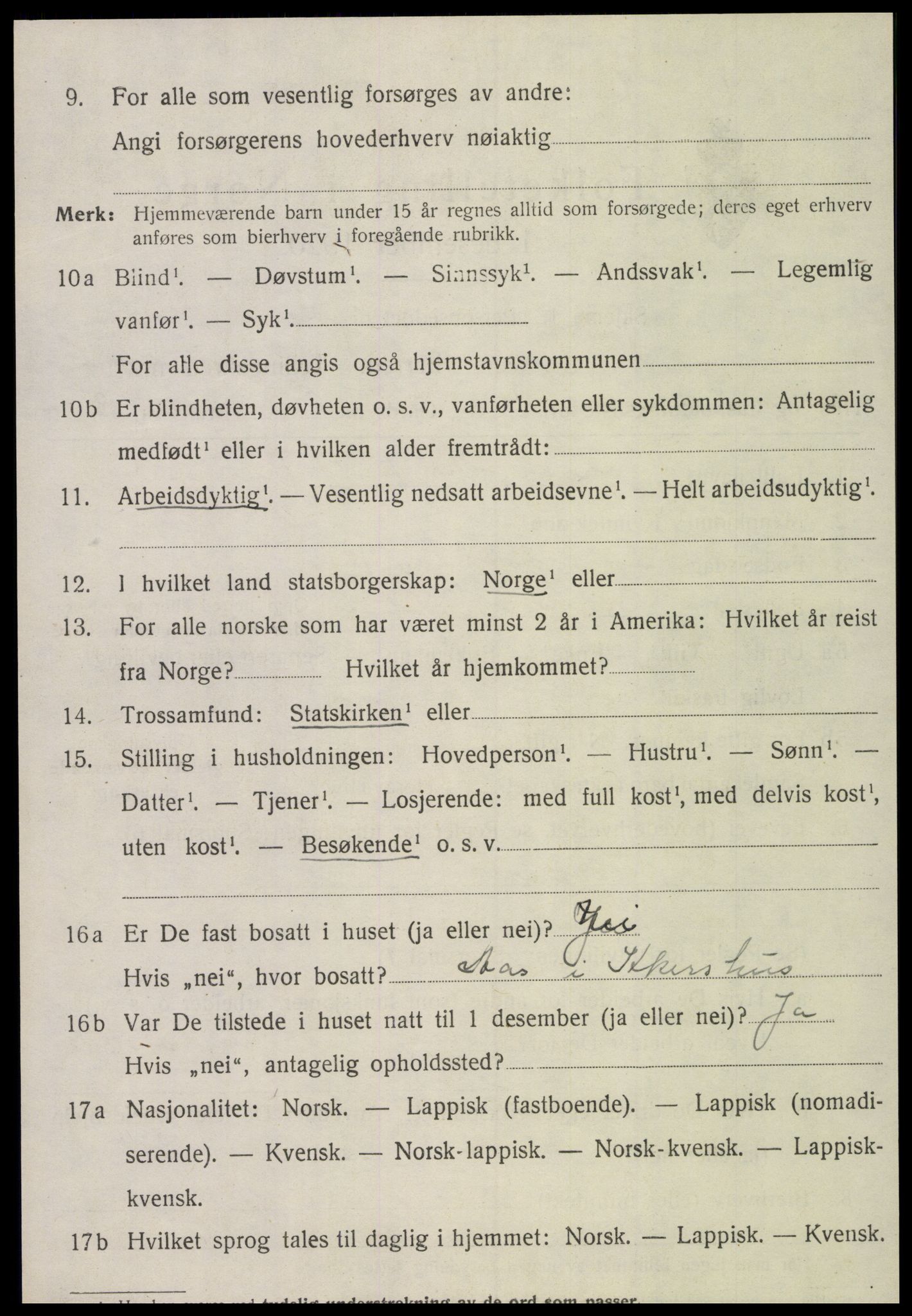 SAT, 1920 census for Ogndal, 1920, p. 3198