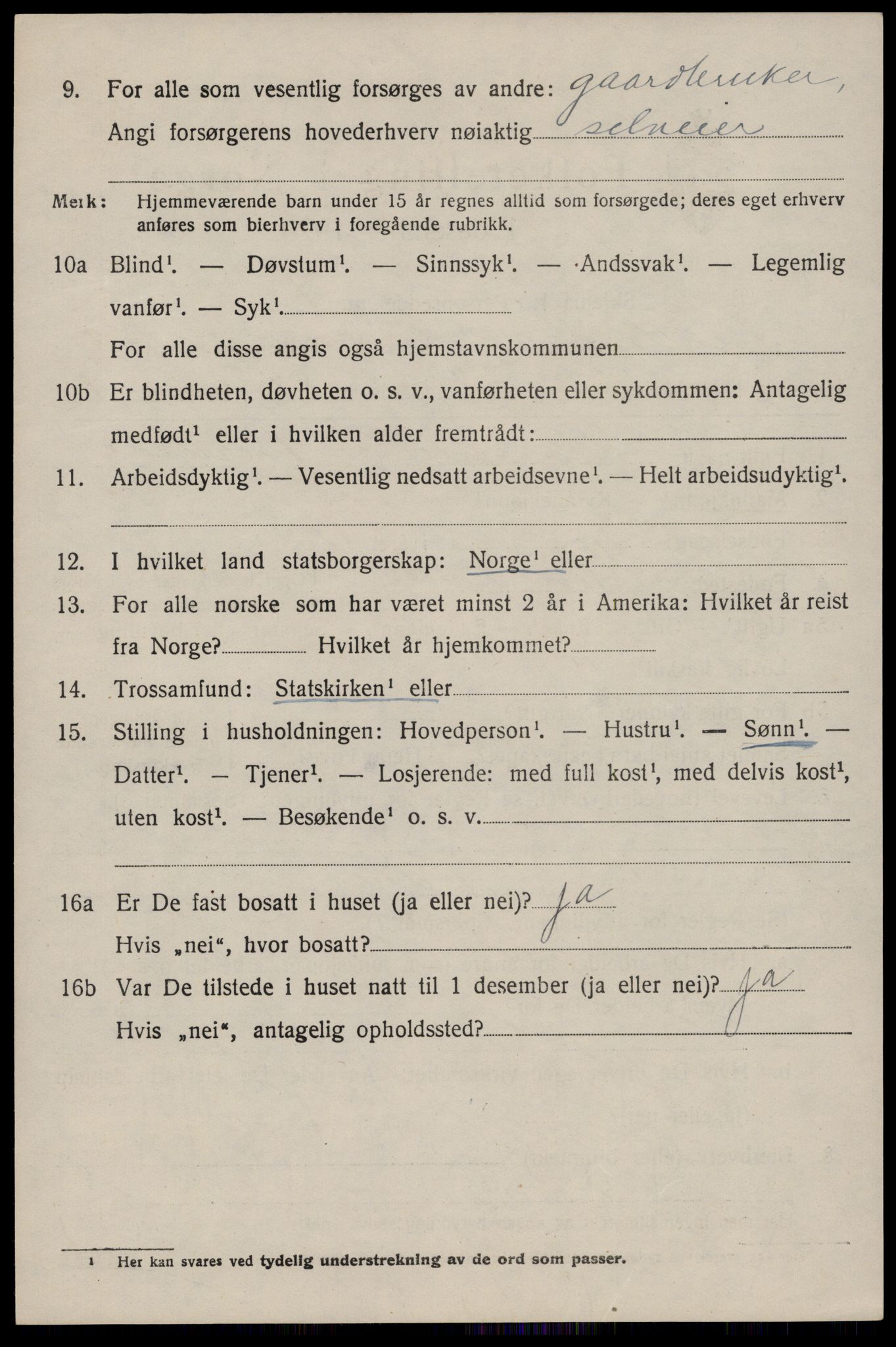 SAKO, 1920 census for Tinn, 1920, p. 5787