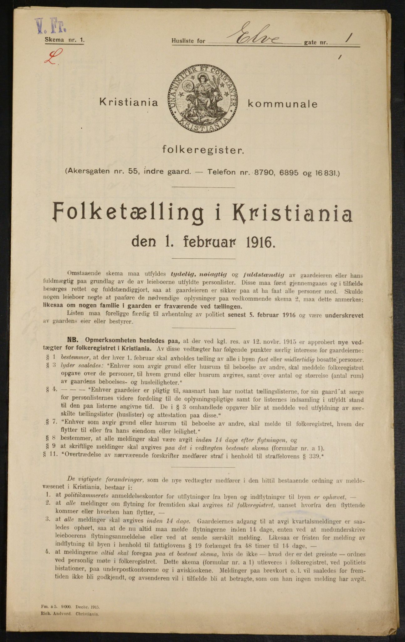 OBA, Municipal Census 1916 for Kristiania, 1916, p. 21207