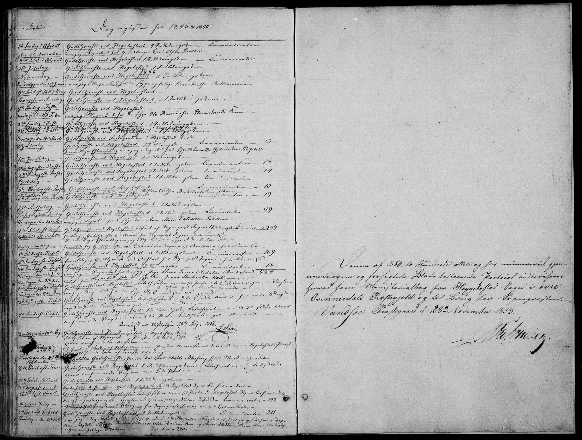 Hægebostad sokneprestkontor, AV/SAK-1111-0024/F/Fa/Faa/L0004: Parish register (official) no. A 4, 1834-1864, p. 287