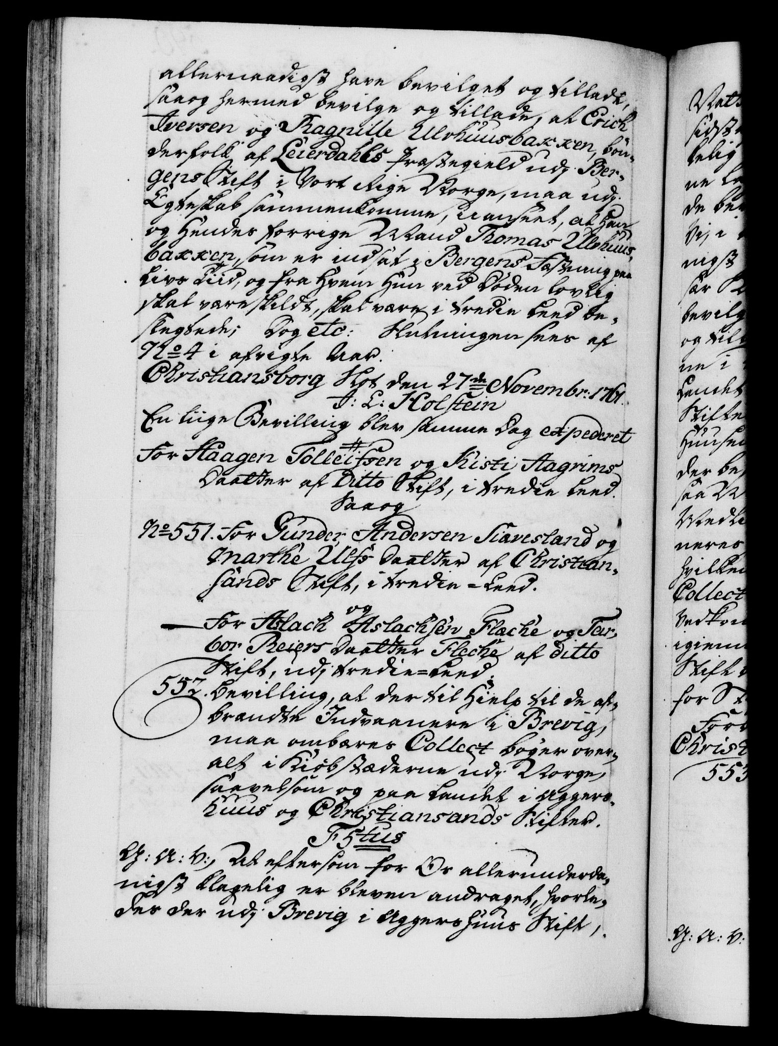 Danske Kanselli 1572-1799, AV/RA-EA-3023/F/Fc/Fca/Fcaa/L0041: Norske registre, 1760-1762, p. 590b