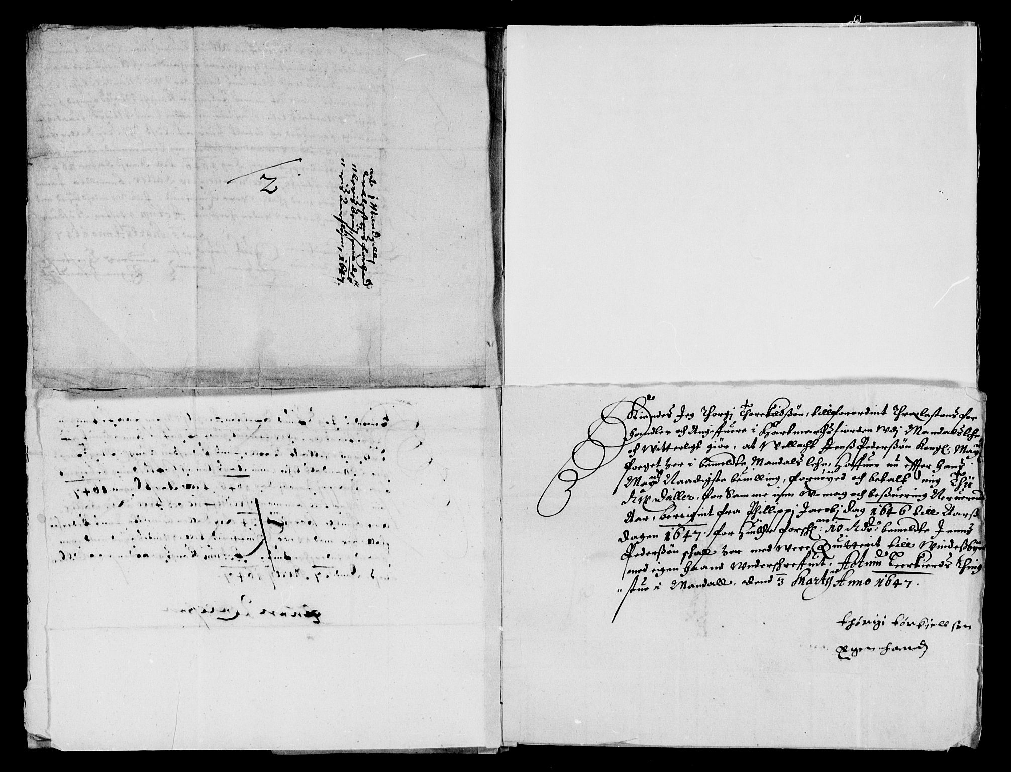 Rentekammeret inntil 1814, Reviderte regnskaper, Lensregnskaper, RA/EA-5023/R/Rb/Rbq/L0036: Nedenes len. Mandals len. Råbyggelag., 1646-1648