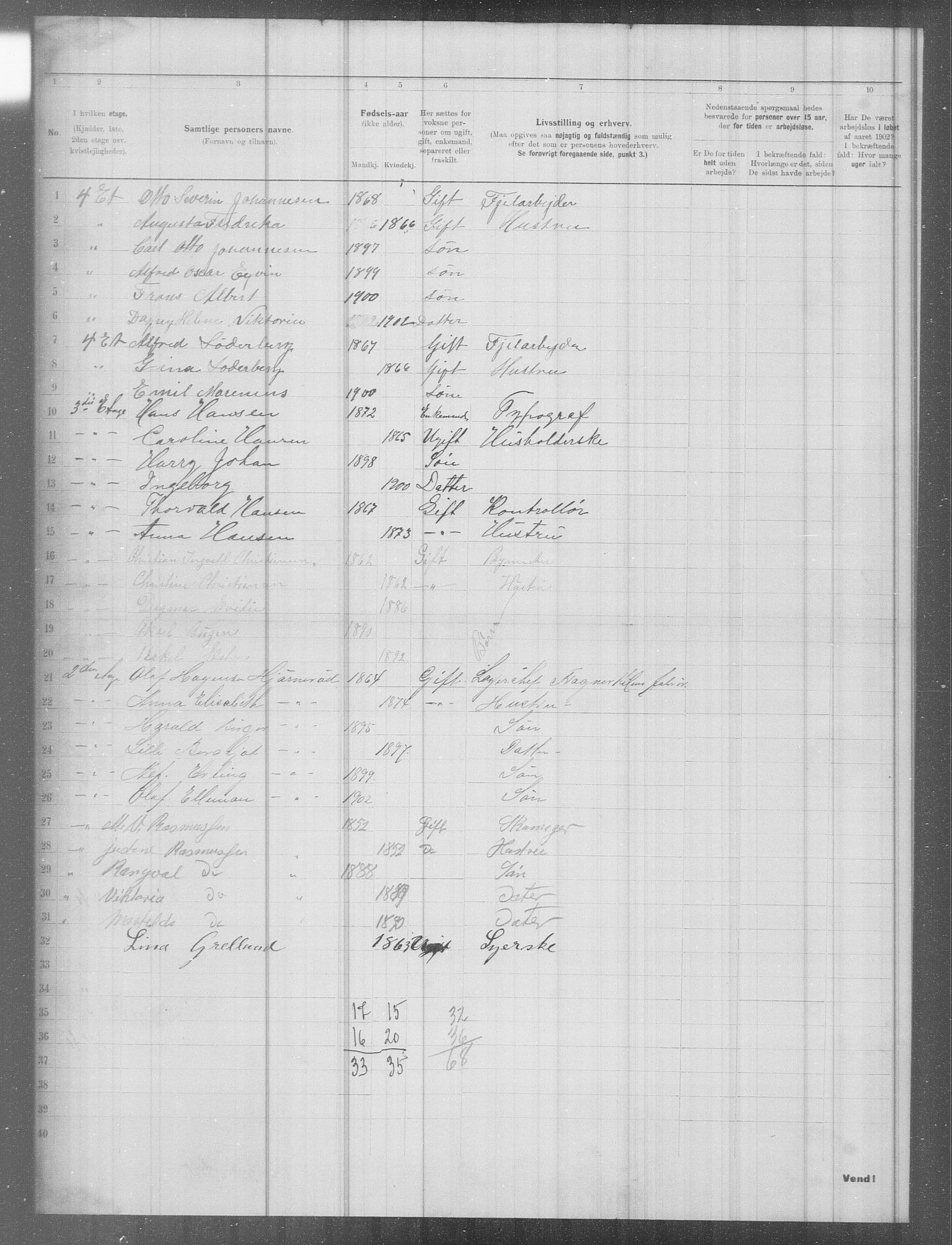 OBA, Municipal Census 1902 for Kristiania, 1902, p. 5540