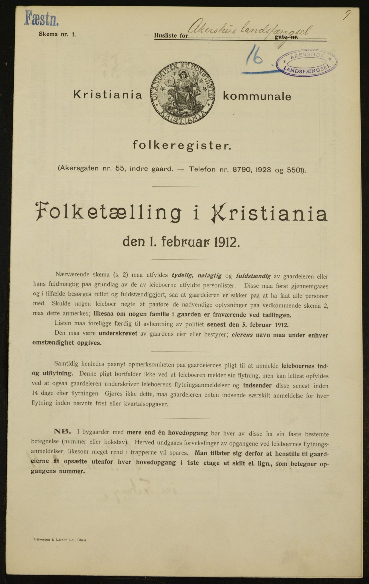 OBA, Municipal Census 1912 for Kristiania, 1912, p. 24056