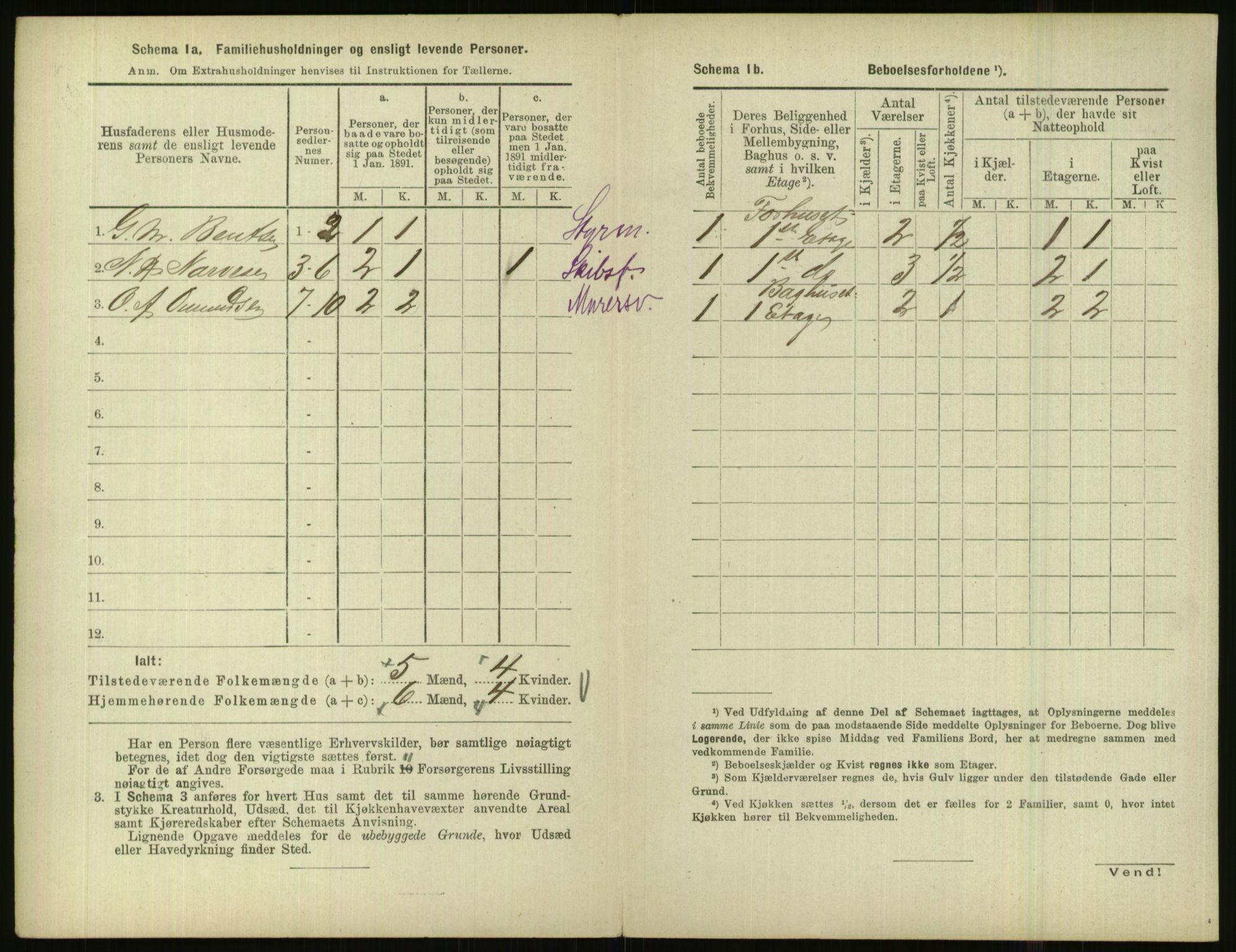 RA, 1891 census for 1001 Kristiansand, 1891, p. 1319