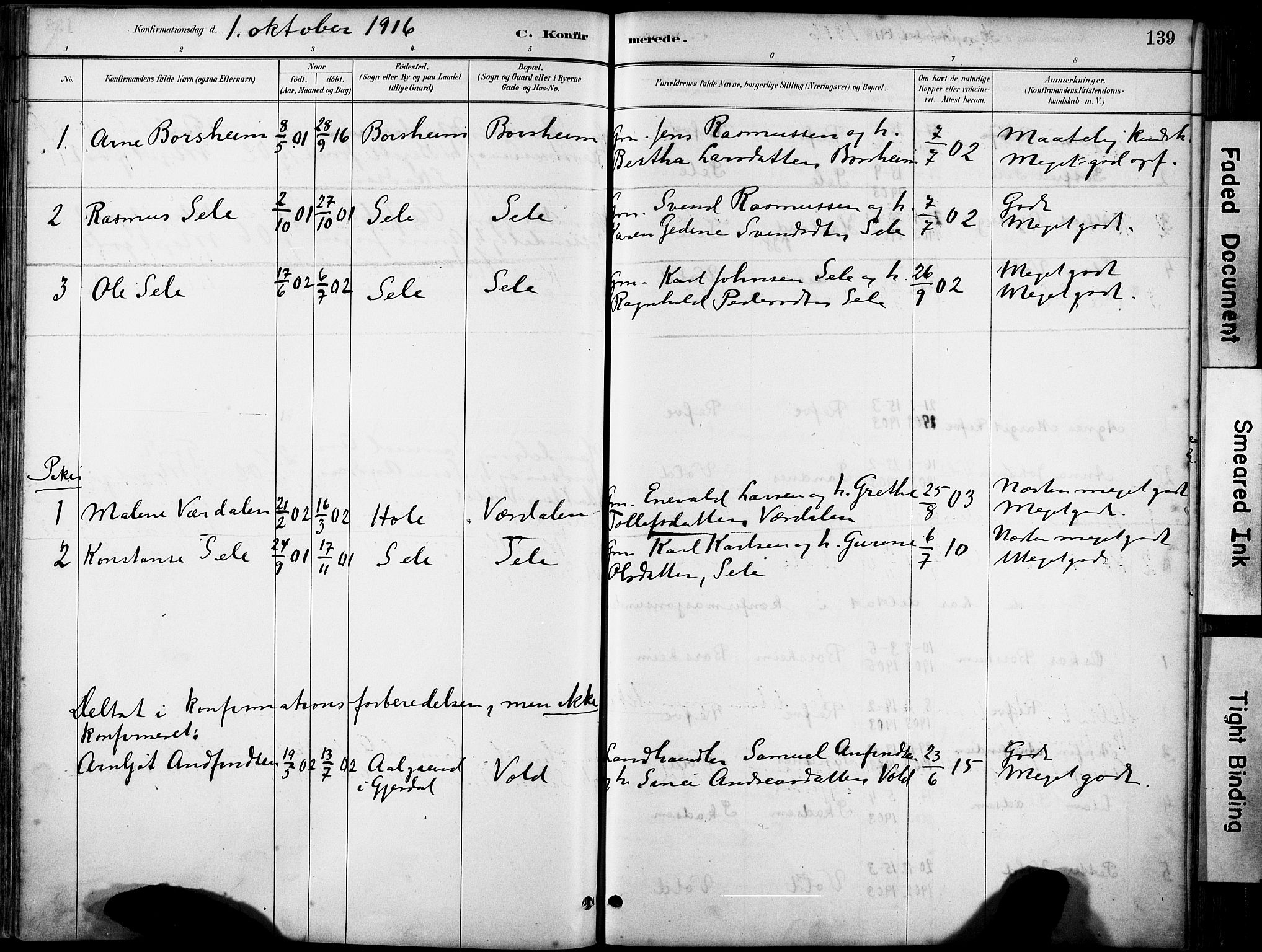 Klepp sokneprestkontor, AV/SAST-A-101803/001/3/30BA/L0008: Parish register (official) no. A 9, 1886-1919, p. 139