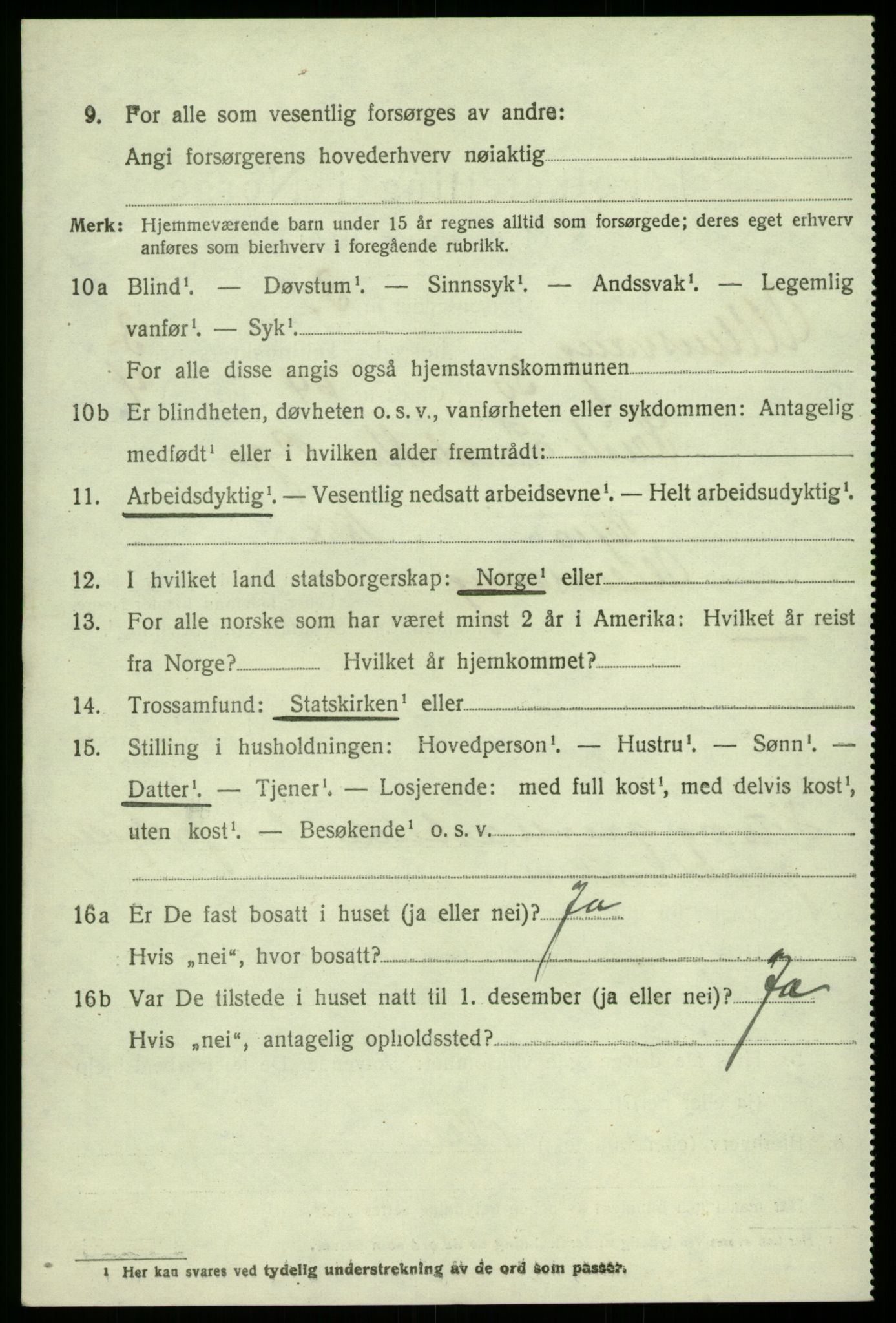 SAB, 1920 census for Ullensvang, 1920, p. 1993