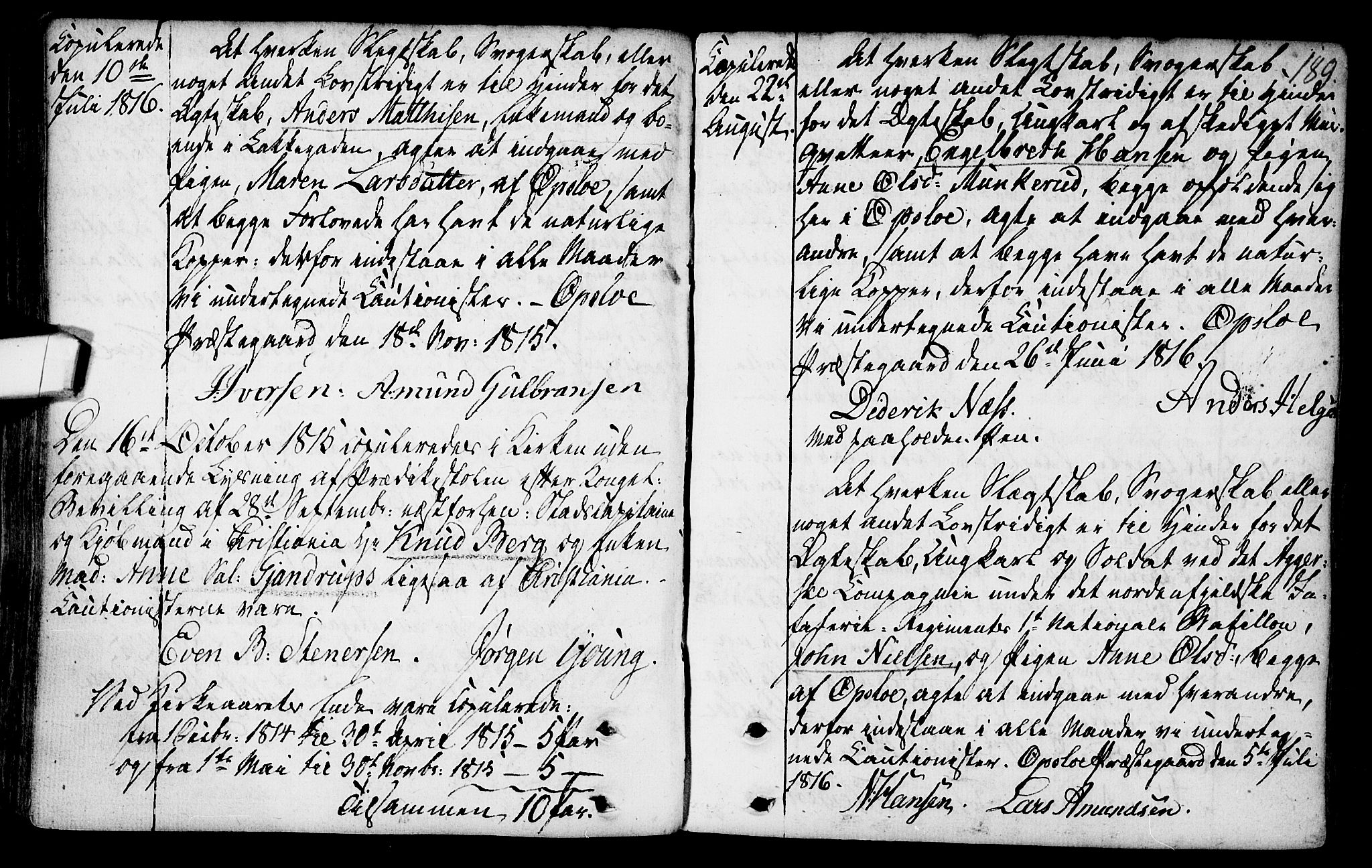 Gamlebyen prestekontor Kirkebøker, SAO/A-10884/F/Fa/L0001: Parish register (official) no. 1, 1734-1818, p. 189