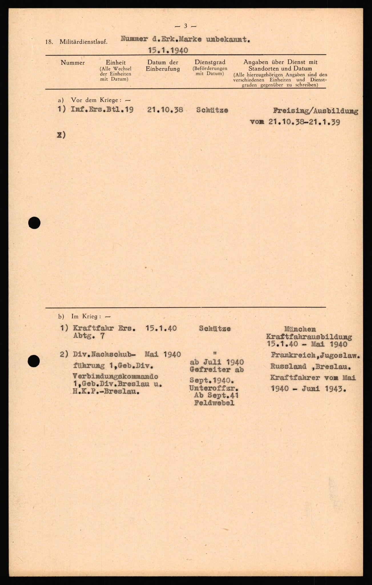 Forsvaret, Forsvarets overkommando II, RA/RAFA-3915/D/Db/L0035: CI Questionaires. Tyske okkupasjonsstyrker i Norge. Tyskere., 1945-1946, p. 101