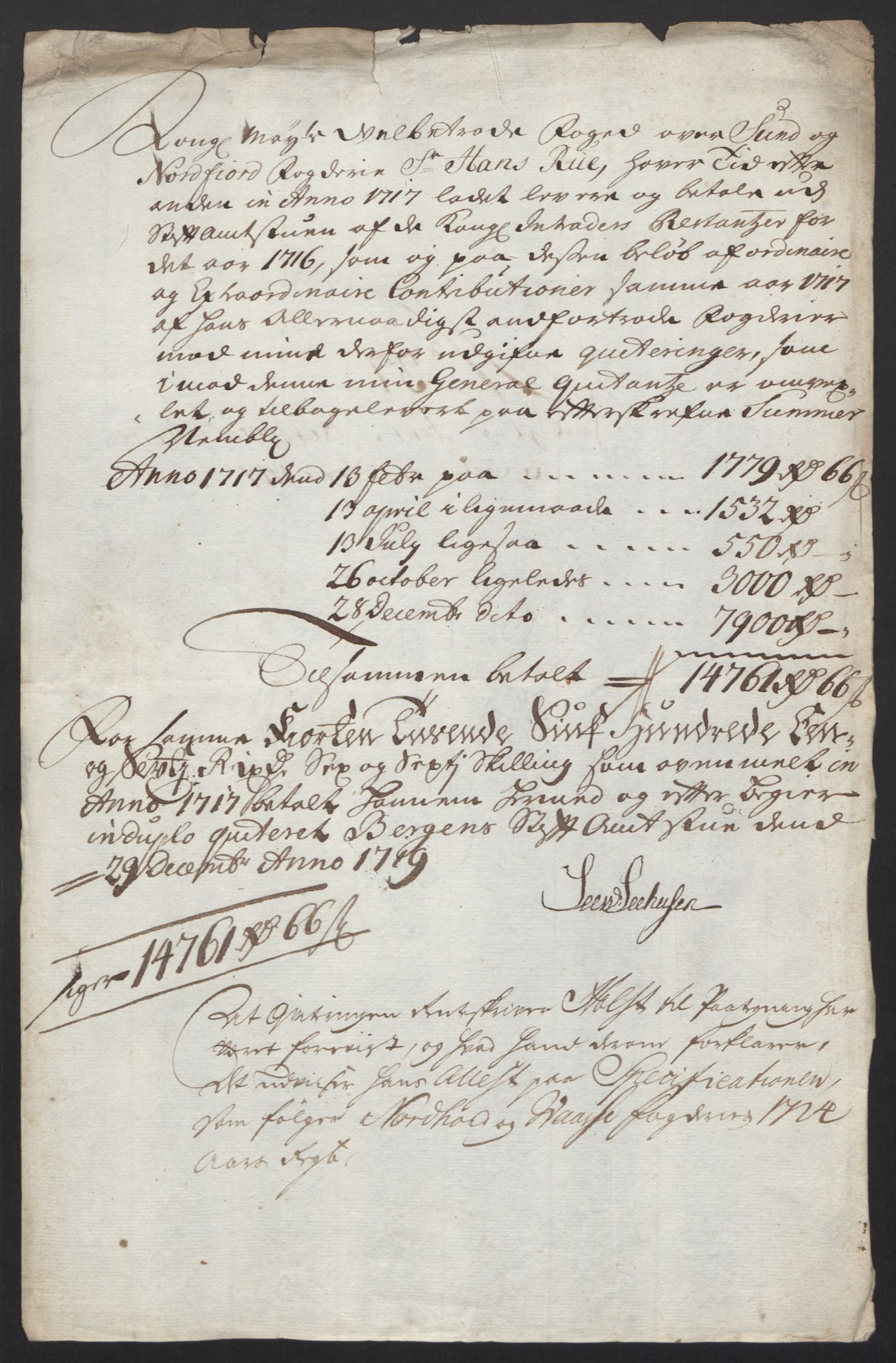 Rentekammeret inntil 1814, Reviderte regnskaper, Fogderegnskap, RA/EA-4092/R53/L3441: Fogderegnskap Sunn- og Nordfjord, 1717-1718, p. 270