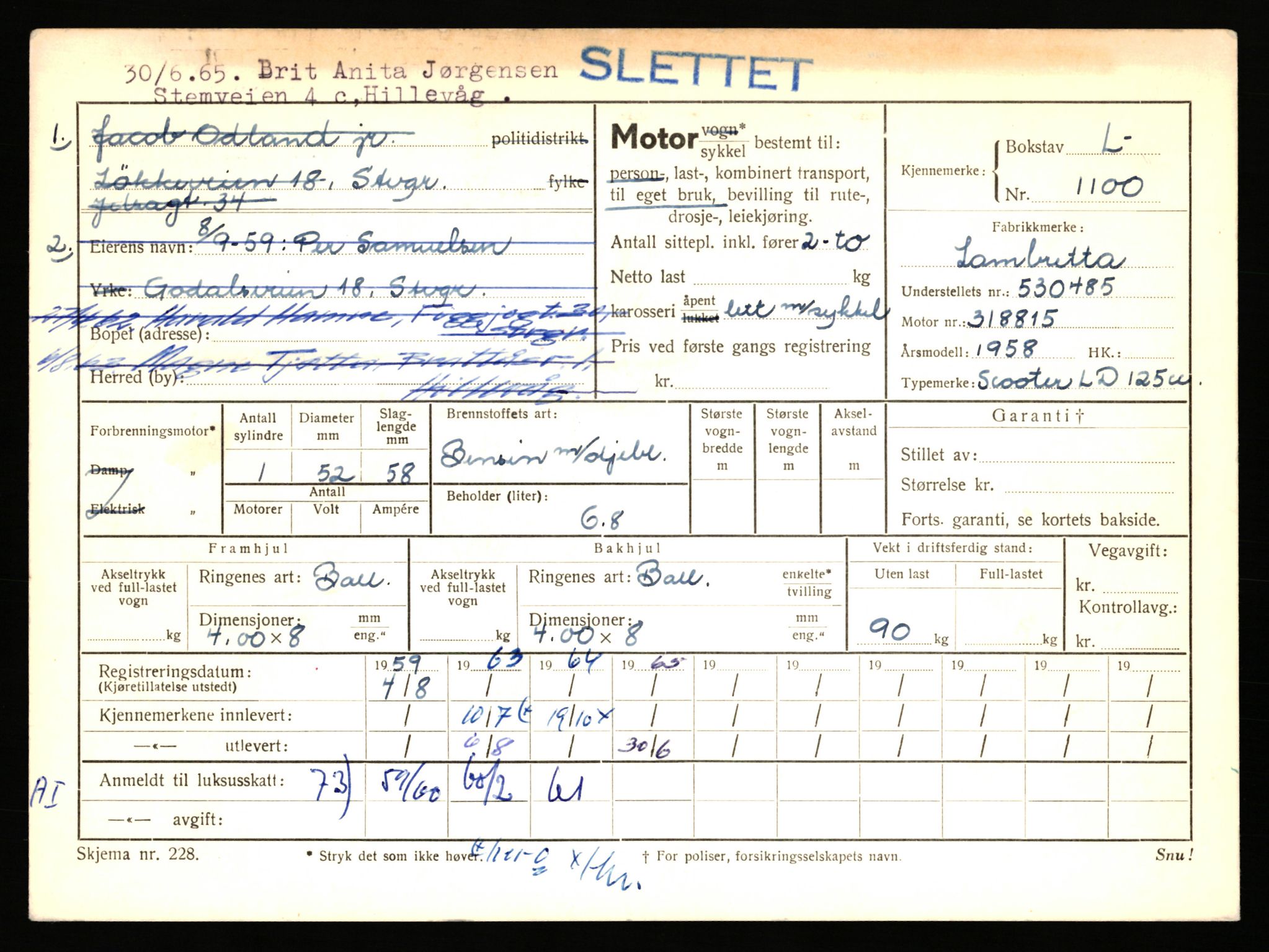 Stavanger trafikkstasjon, AV/SAST-A-101942/0/F/L0004: L-1000 - L-1349, 1930-1971, p. 595