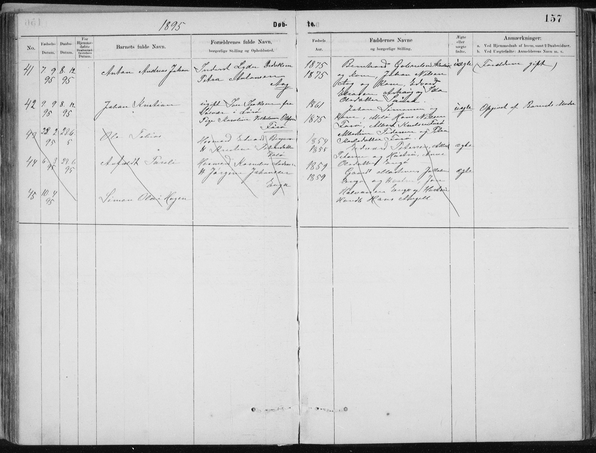 Ministerialprotokoller, klokkerbøker og fødselsregistre - Nordland, AV/SAT-A-1459/843/L0636: Parish register (copy) no. 843C05, 1884-1909, p. 157