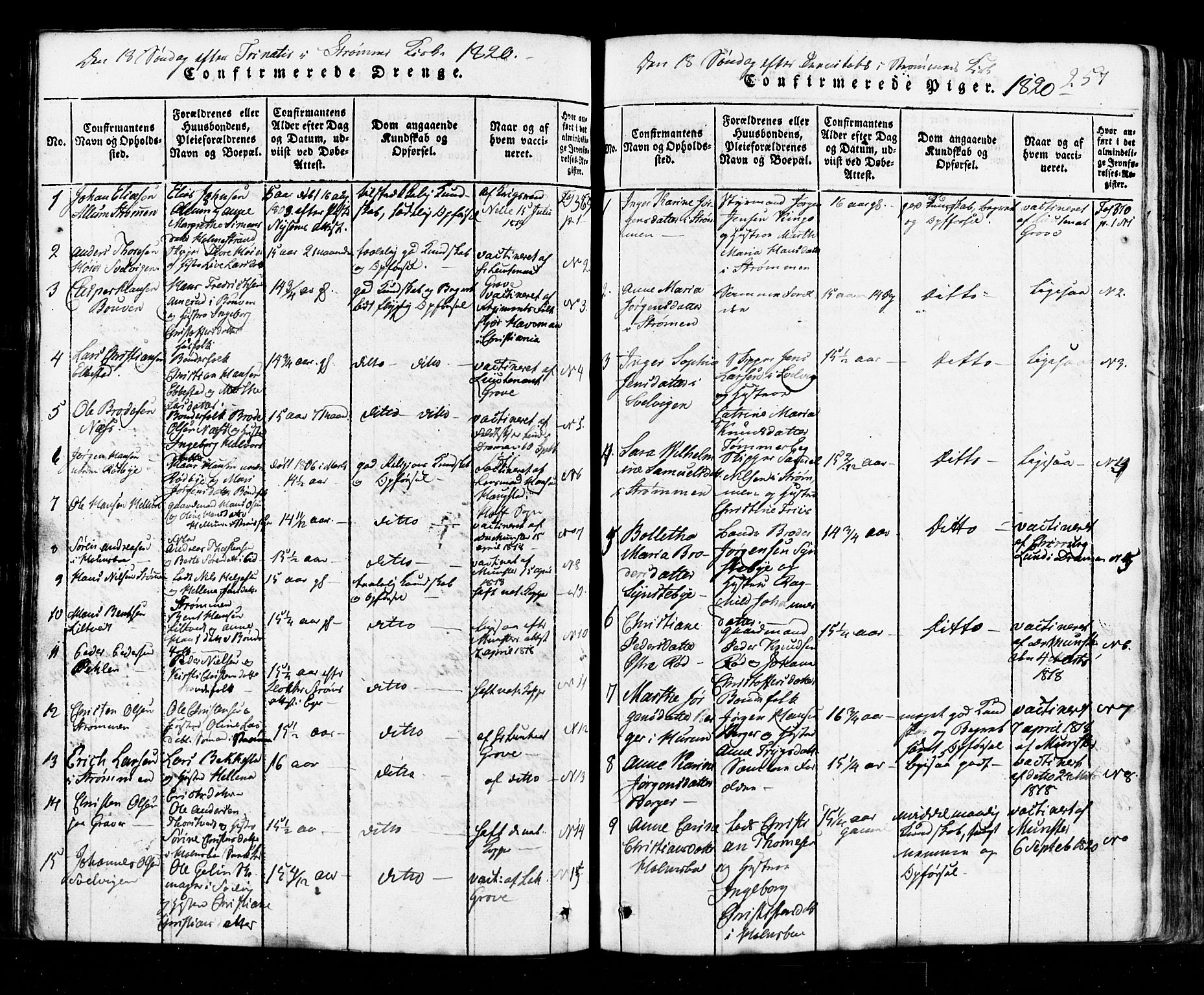 Hurum kirkebøker, AV/SAKO-A-229/G/Ga/L0001: Parish register (copy) no. I 1, 1816-1826, p. 257