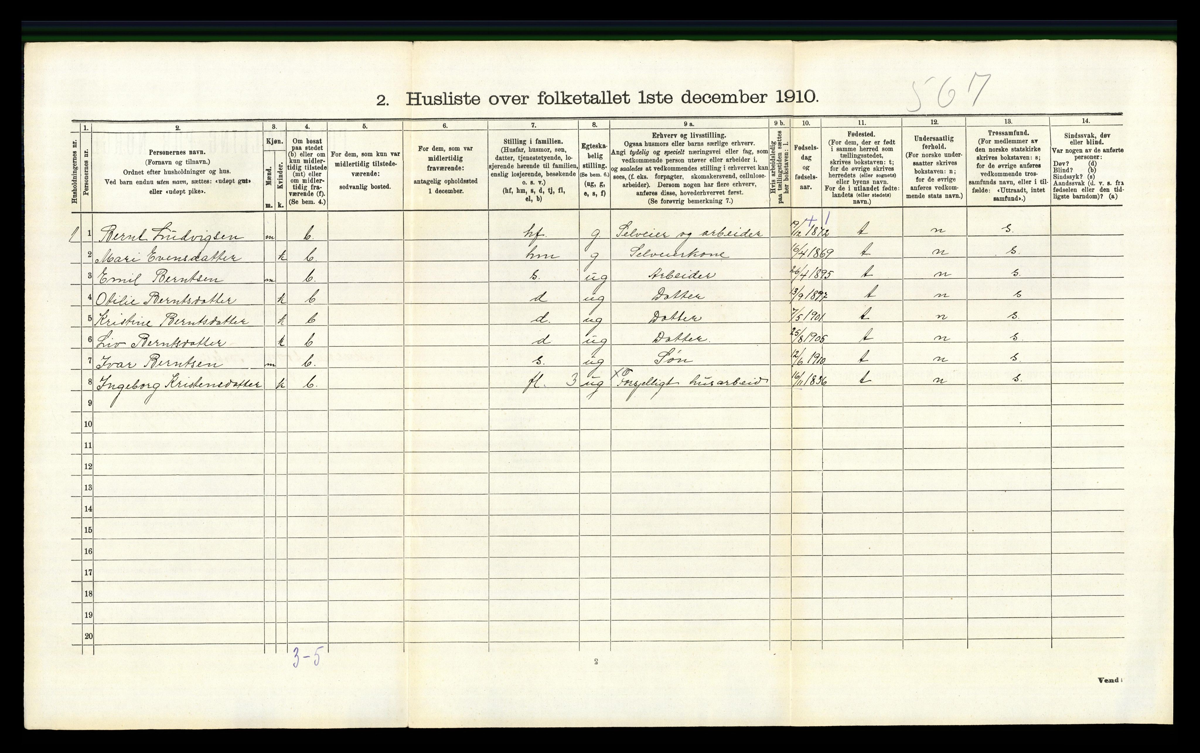 RA, 1910 census for Fåberg, 1910, p. 237