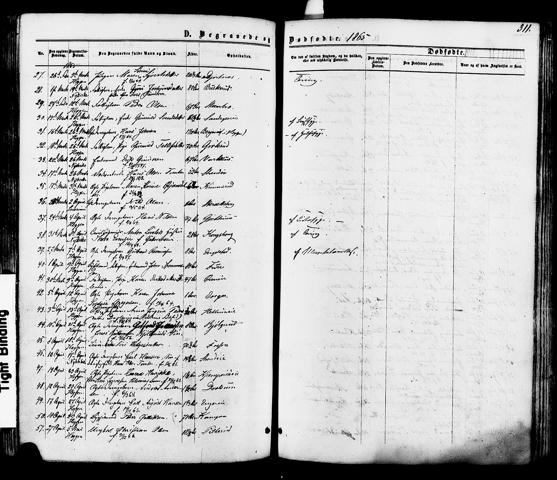 Modum kirkebøker, AV/SAKO-A-234/F/Fa/L0010: Parish register (official) no. 10, 1865-1876, p. 311