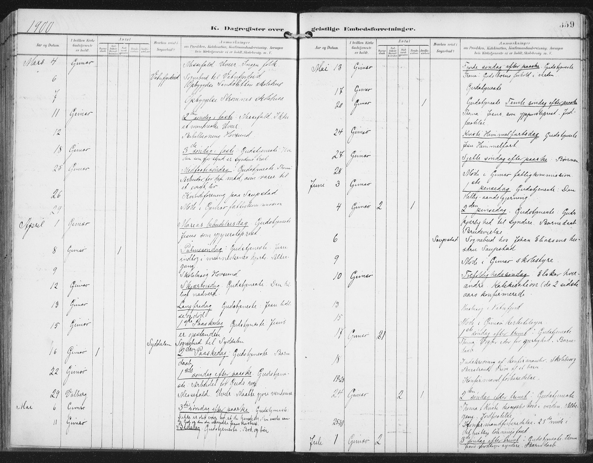 Ministerialprotokoller, klokkerbøker og fødselsregistre - Nordland, AV/SAT-A-1459/876/L1098: Parish register (official) no. 876A04, 1896-1915, p. 359