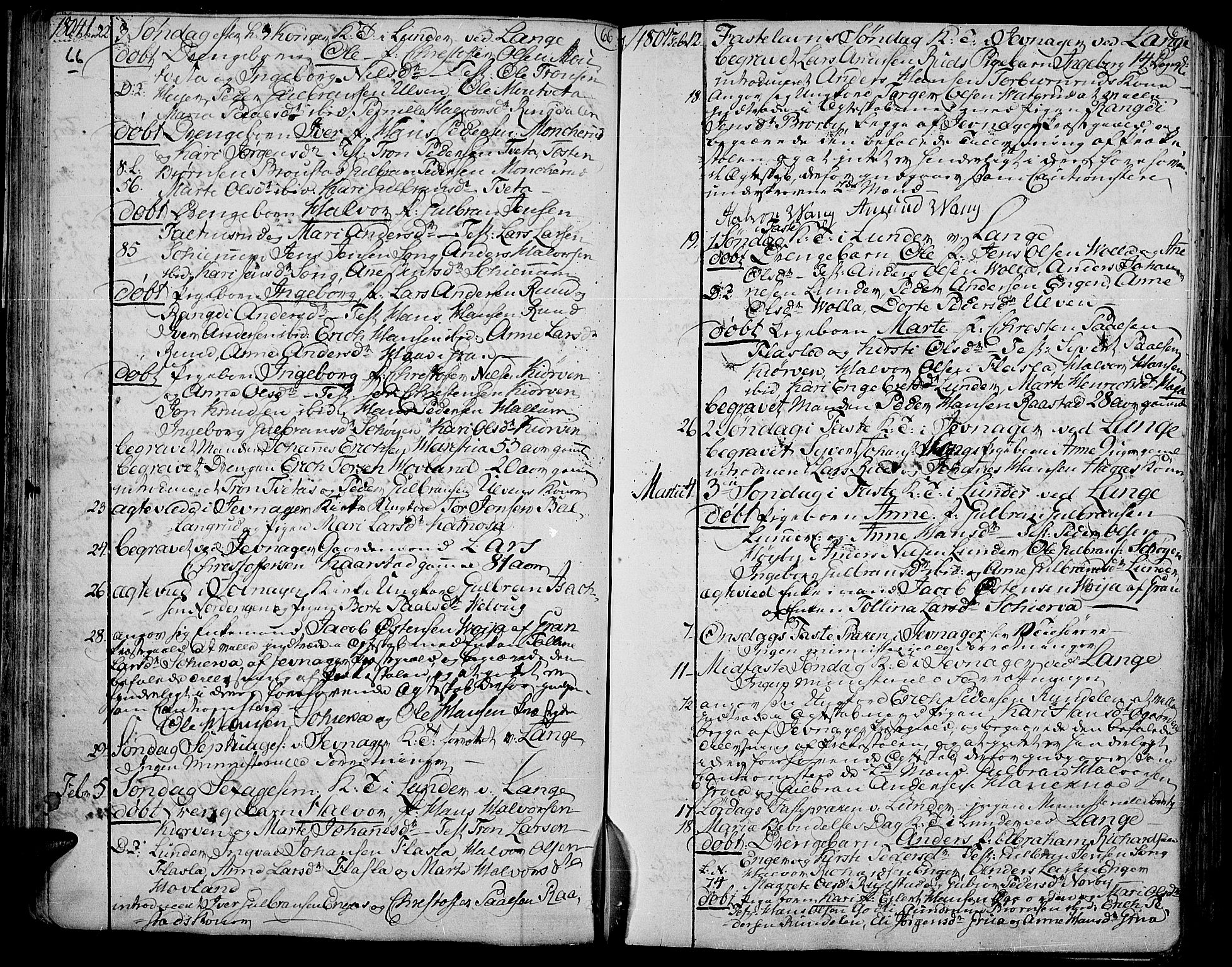 Jevnaker prestekontor, SAH/PREST-116/H/Ha/Haa/L0004: Parish register (official) no. 4, 1800-1861, p. 66-67