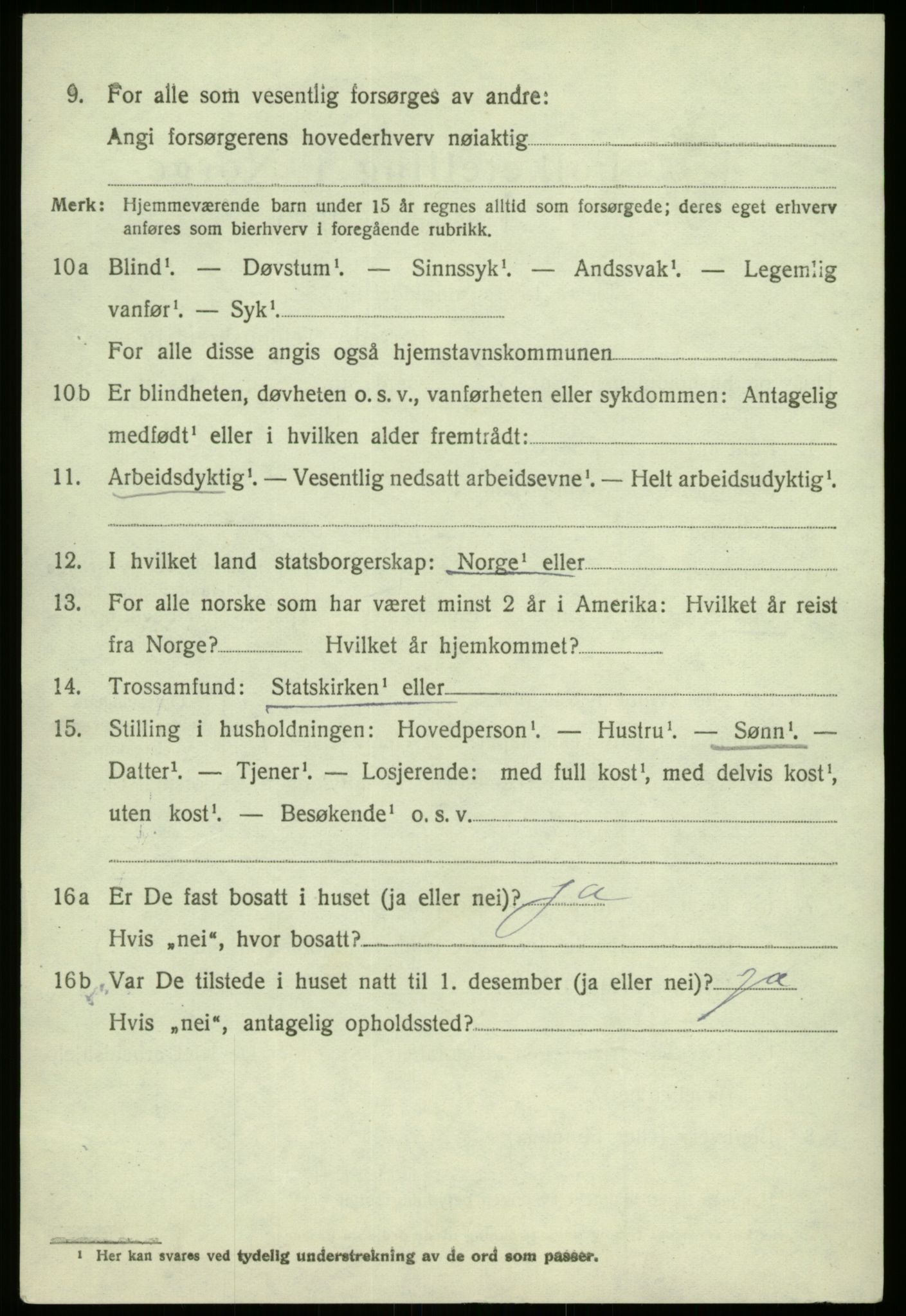 SAB, 1920 census for Lavik, 1920, p. 593