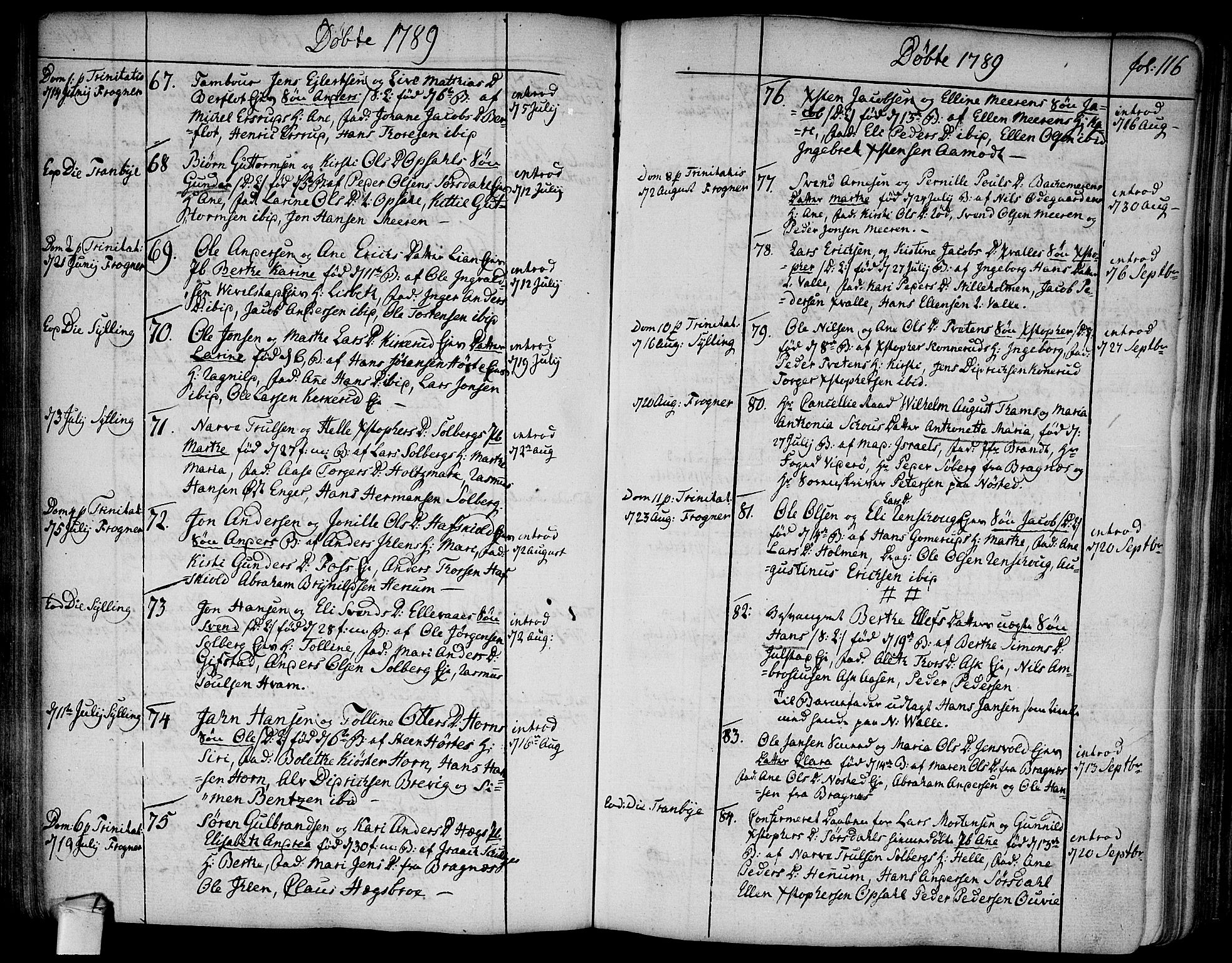 Lier kirkebøker, SAKO/A-230/F/Fa/L0006: Parish register (official) no. I 6, 1777-1794, p. 116