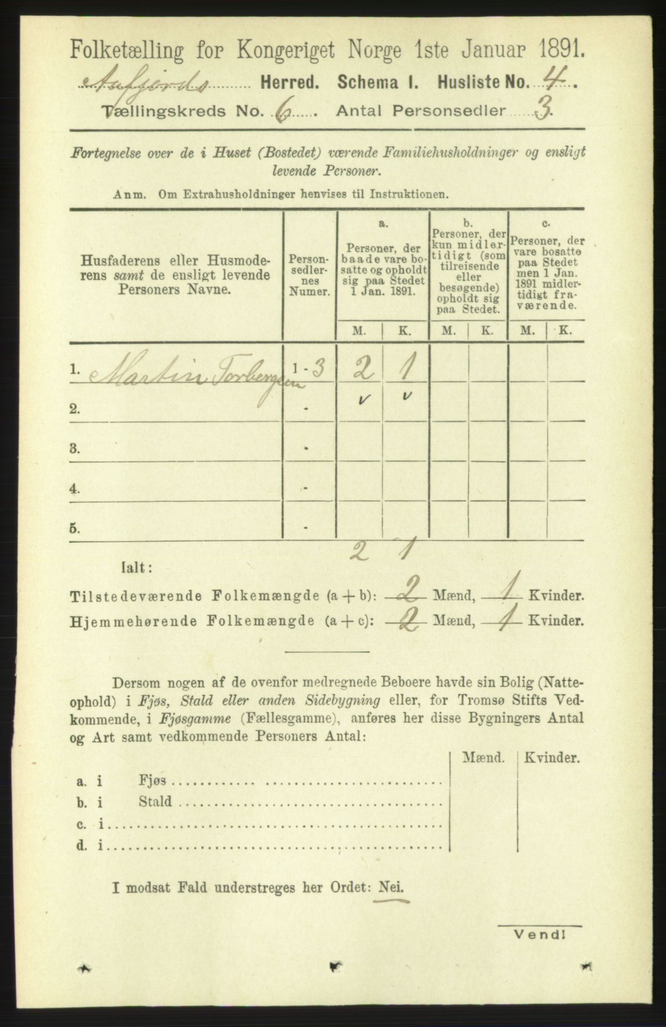 RA, 1891 census for 1630 Åfjord, 1891, p. 1442