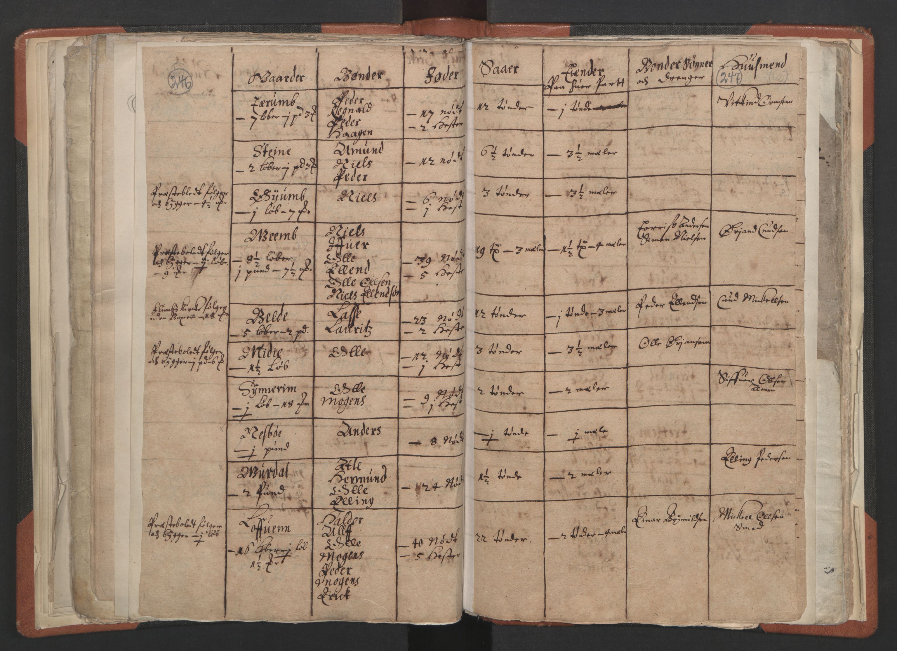 RA, Vicar's Census 1664-1666, no. 23: Sogn deanery, 1664-1666, p. 246-247